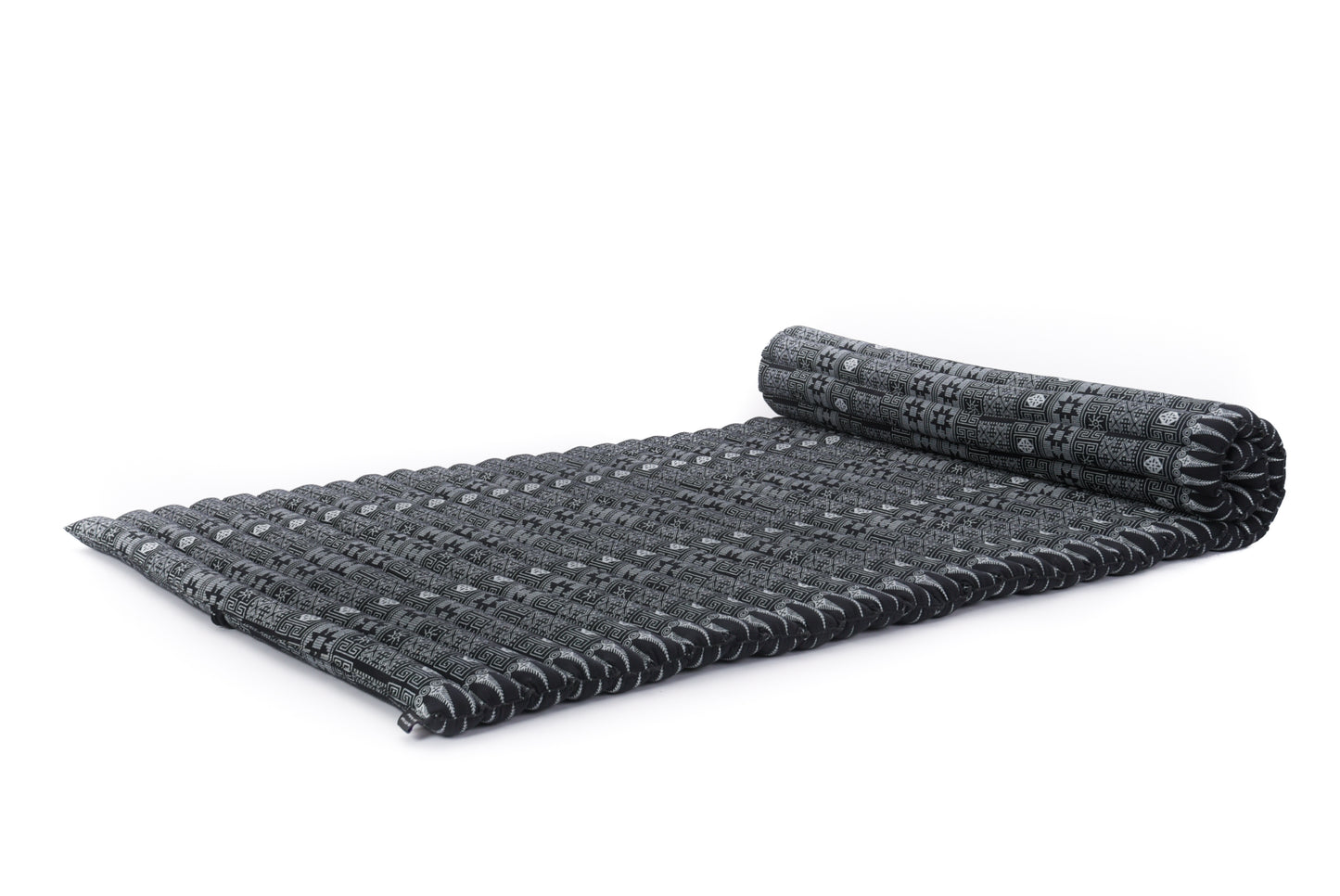 Kapok Roll-Up Mattress – Foldable Sleeping & Relax Mat with Cotton Cover for Home & Outdoor Use, Cbt4 - Black, L: 190x100 cm
