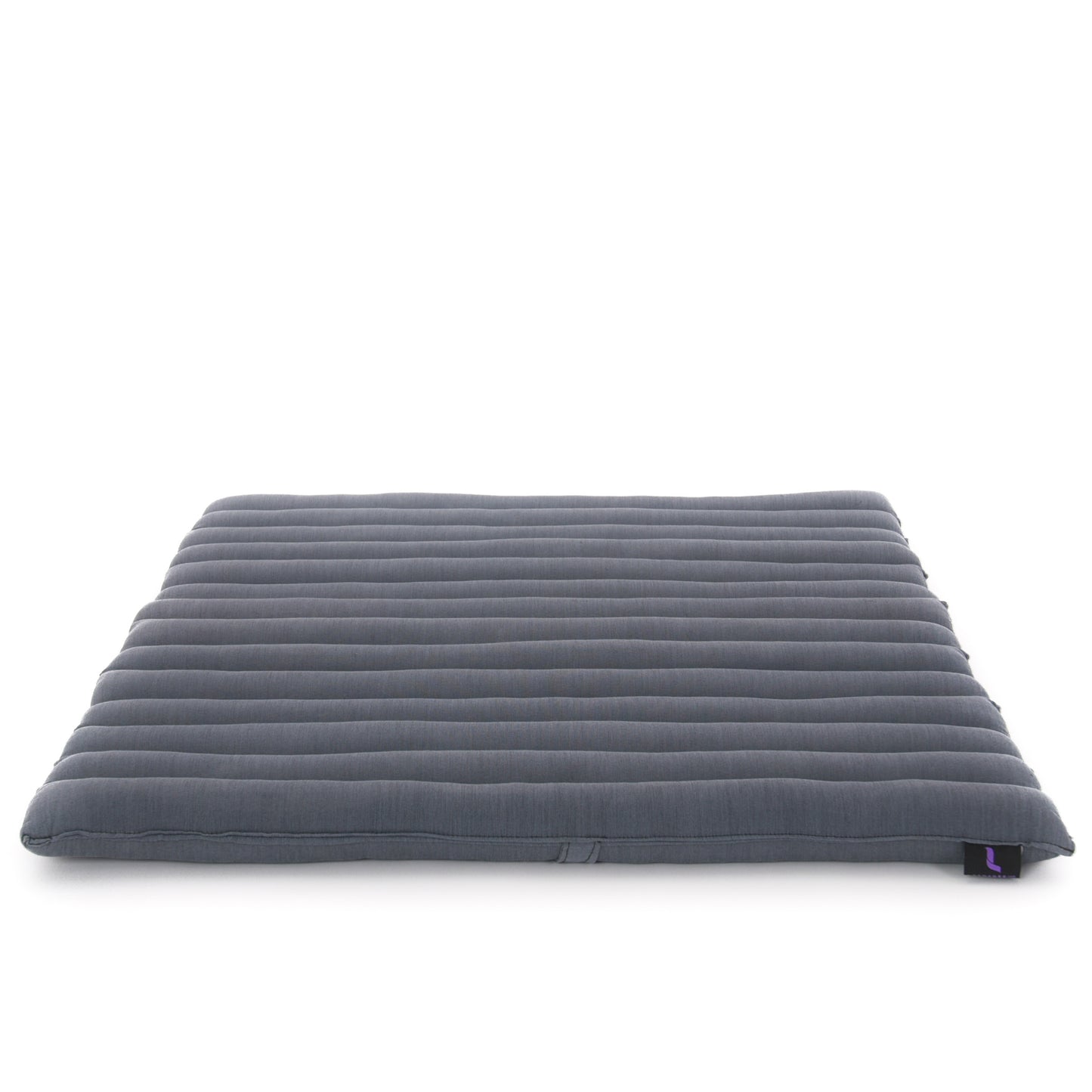 Large Kapok Zabuton Meditation Cushion – Rectangular Floor Mat with Cotton Cover, Cl13 - Grey