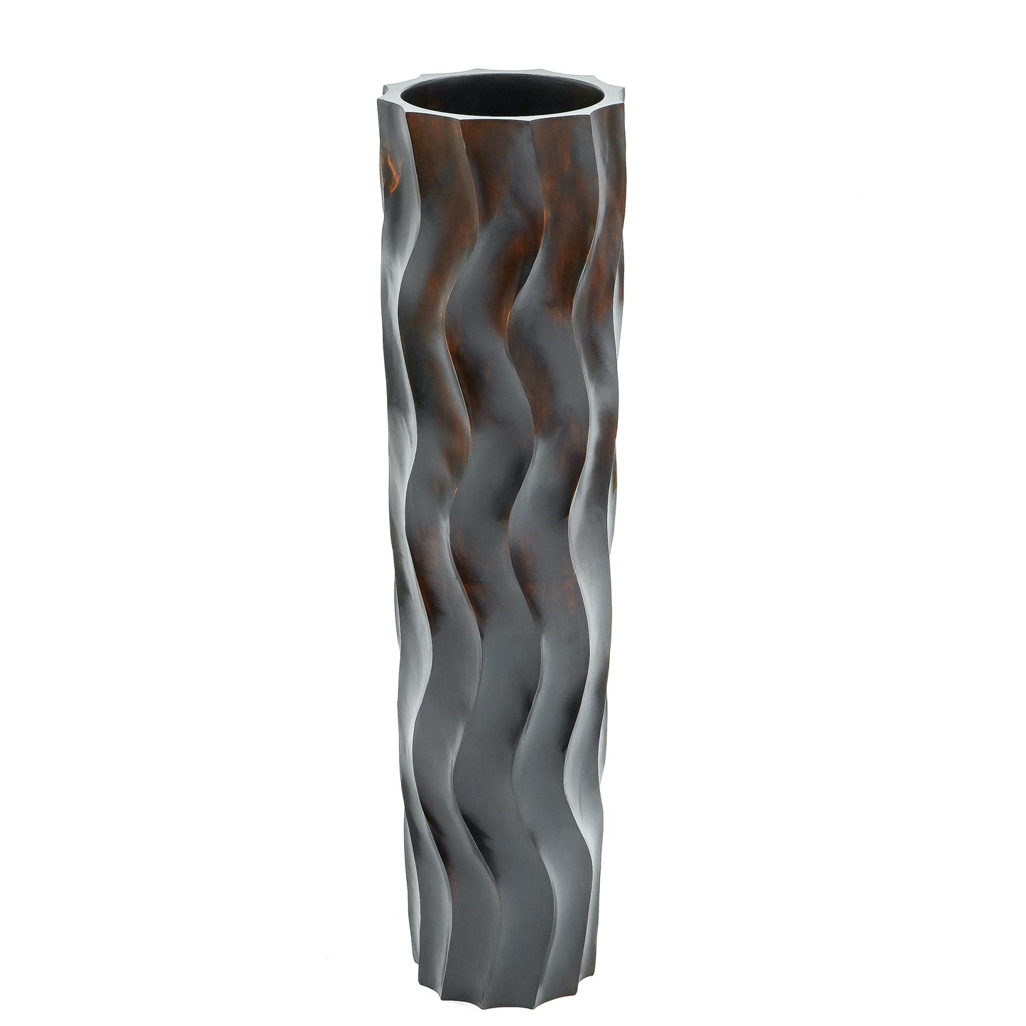 Grande vaso da pavimento in legno di mango – Decorazione artigianale dalla Thailandia