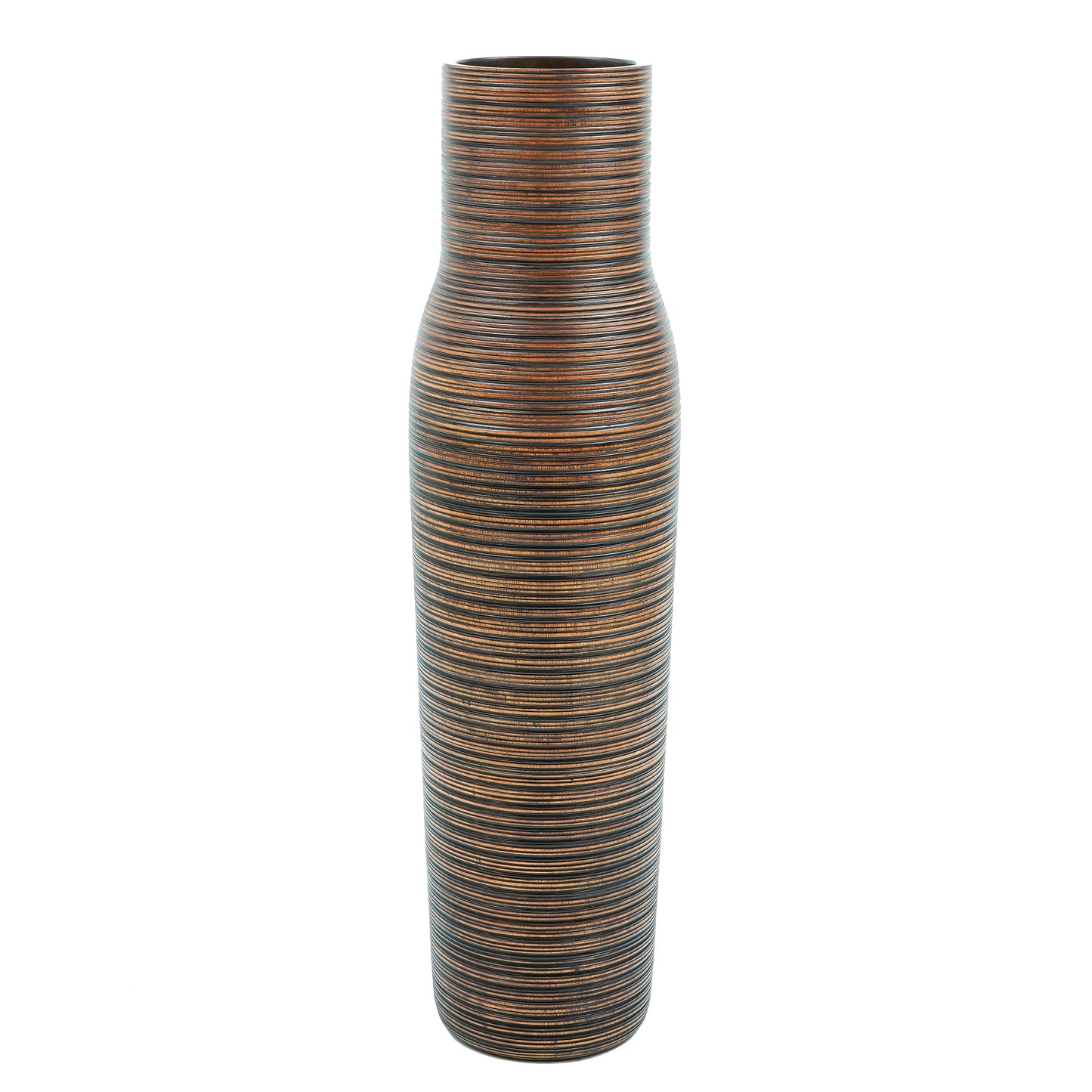 Large Mango Wood Floor Vase – Handcrafted Decorative Highlight from Thailand, brown, 105 cm