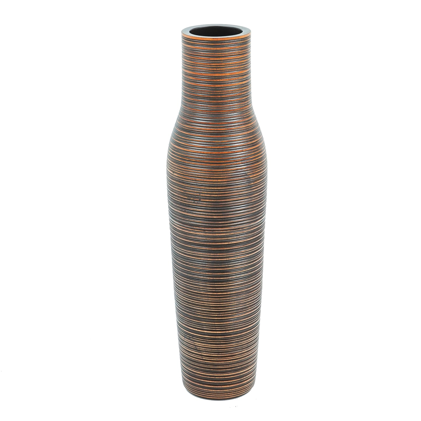 Large Mango Wood Floor Vase – Handcrafted Decorative Highlight from Thailand, brown, 65 cm