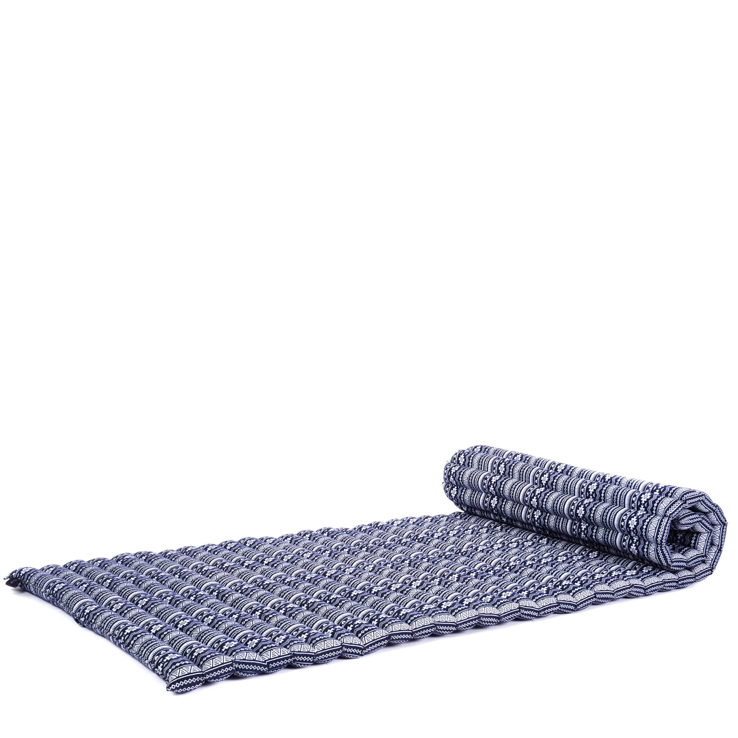 Kapok Roll-Up Mattress – Foldable Sleeping & Relax Mat with Cotton Cover for Home & Outdoor Use, Cbt2 - Dark Blue, M: 190x70 cm