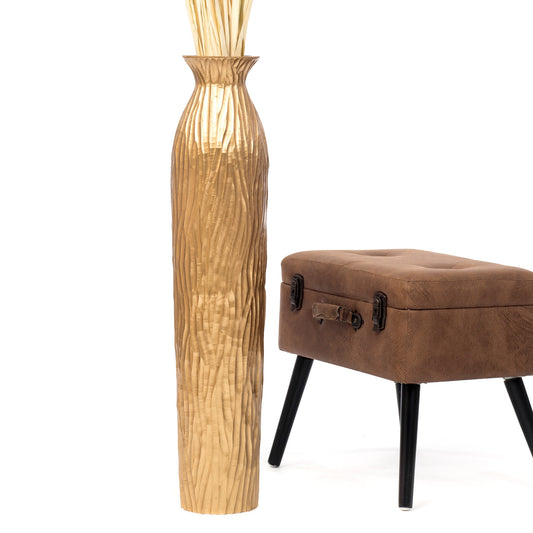 Large Mango Wood Floor Vase – Handcrafted Decorative Highlight from Thailand, 85 cm