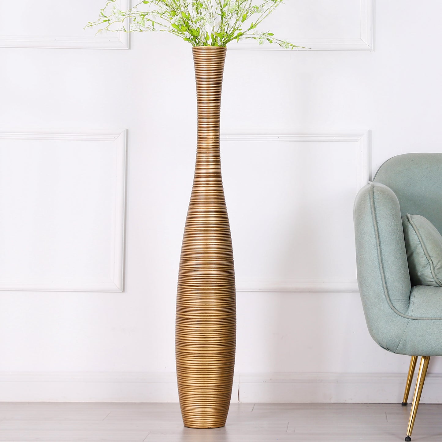 Large Resin Floor Vase – Stylish Waterproof Vase for Fresh & Dried Flowers, 105 cm