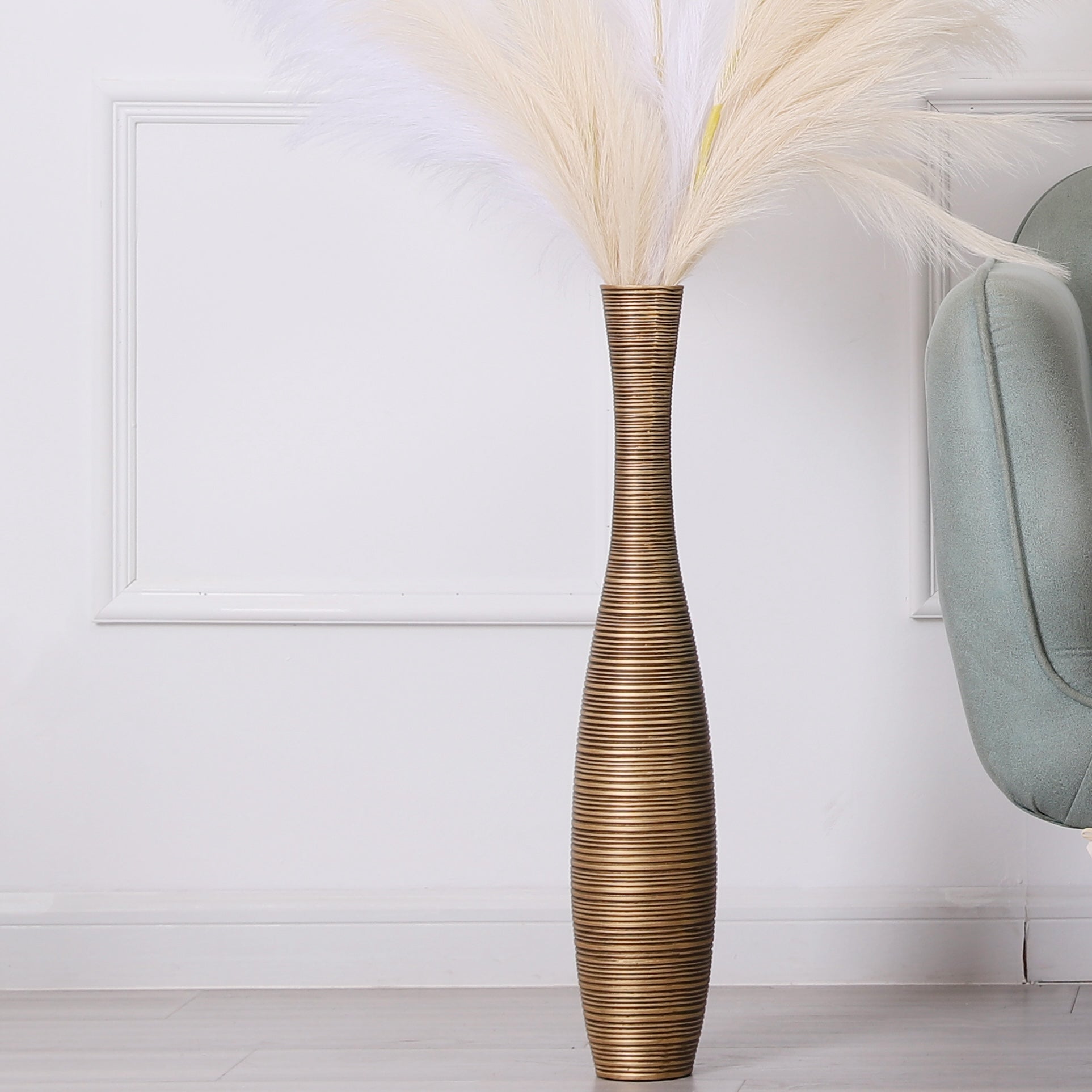 Large Resin Floor Vase – Stylish Waterproof Vase for Fresh & Dried Flowers, 65 cm