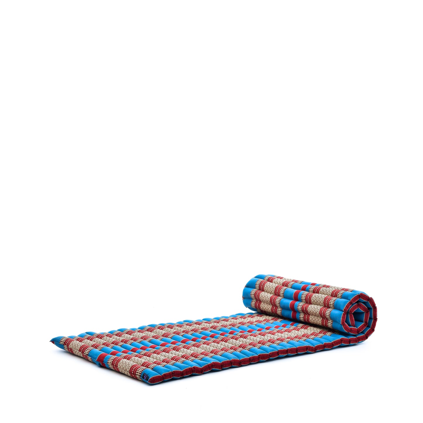 Kapok Roll-Up Mattress – Foldable Sleeping & Relax Mat with Cotton Cover for Home & Outdoor Use, Sf27 - Blue, Red, M: 190x70 cm