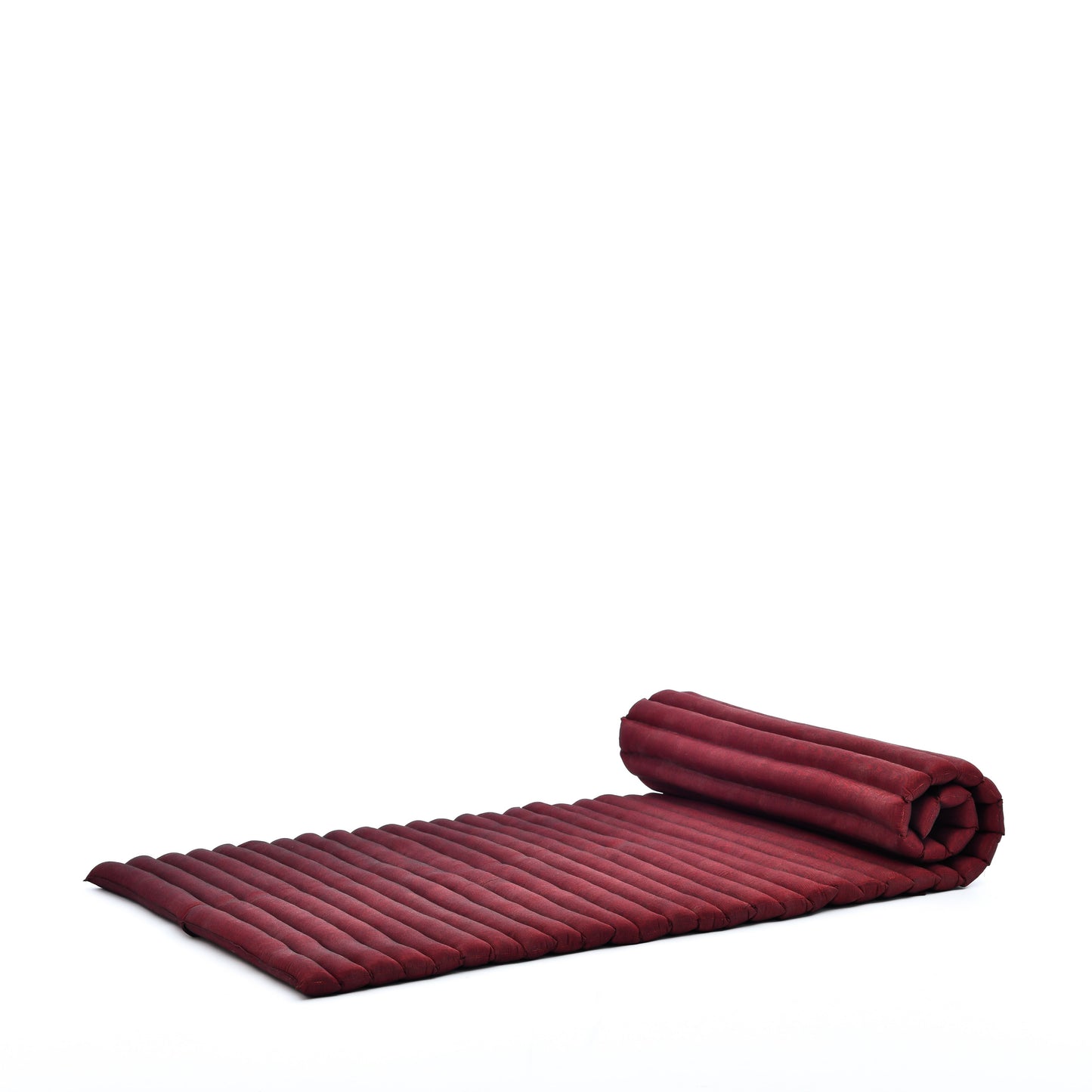 Kapok Roll-Up Mattress – Foldable Sleeping & Relax Mat with Cotton Cover for Home & Outdoor Use, Cl24 - Red, M: 190x70 cm