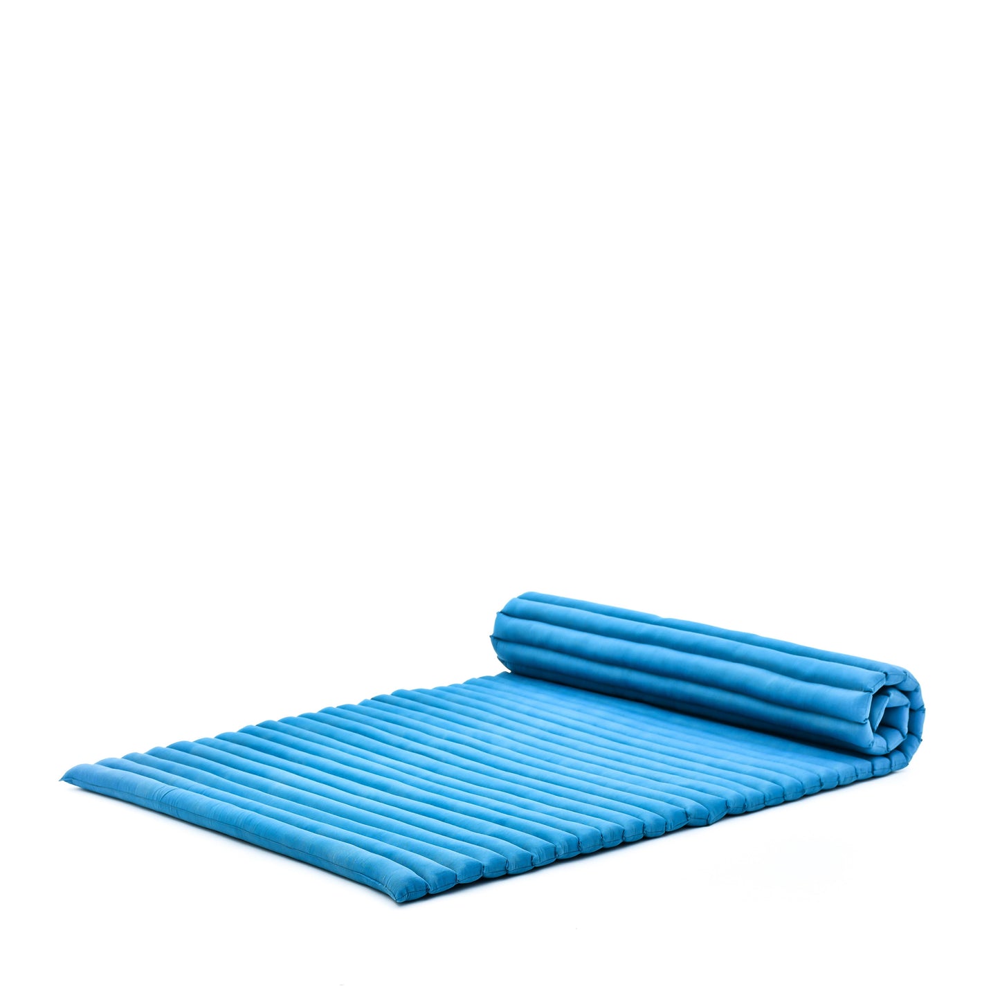 Kapok Roll-Up Mattress – Foldable Sleeping & Relax Mat with Cotton Cover for Home & Outdoor Use, Cl22 - Light Blue, L: 190x100 cm