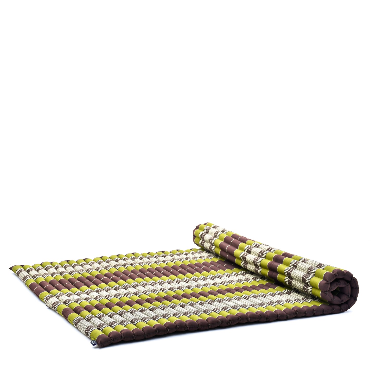 Kapok Roll-Up Mattress – Foldable Sleeping & Relax Mat with Cotton Cover for Home & Outdoor Use, Sf20 - Brown, Green, XL: 190x145 cm