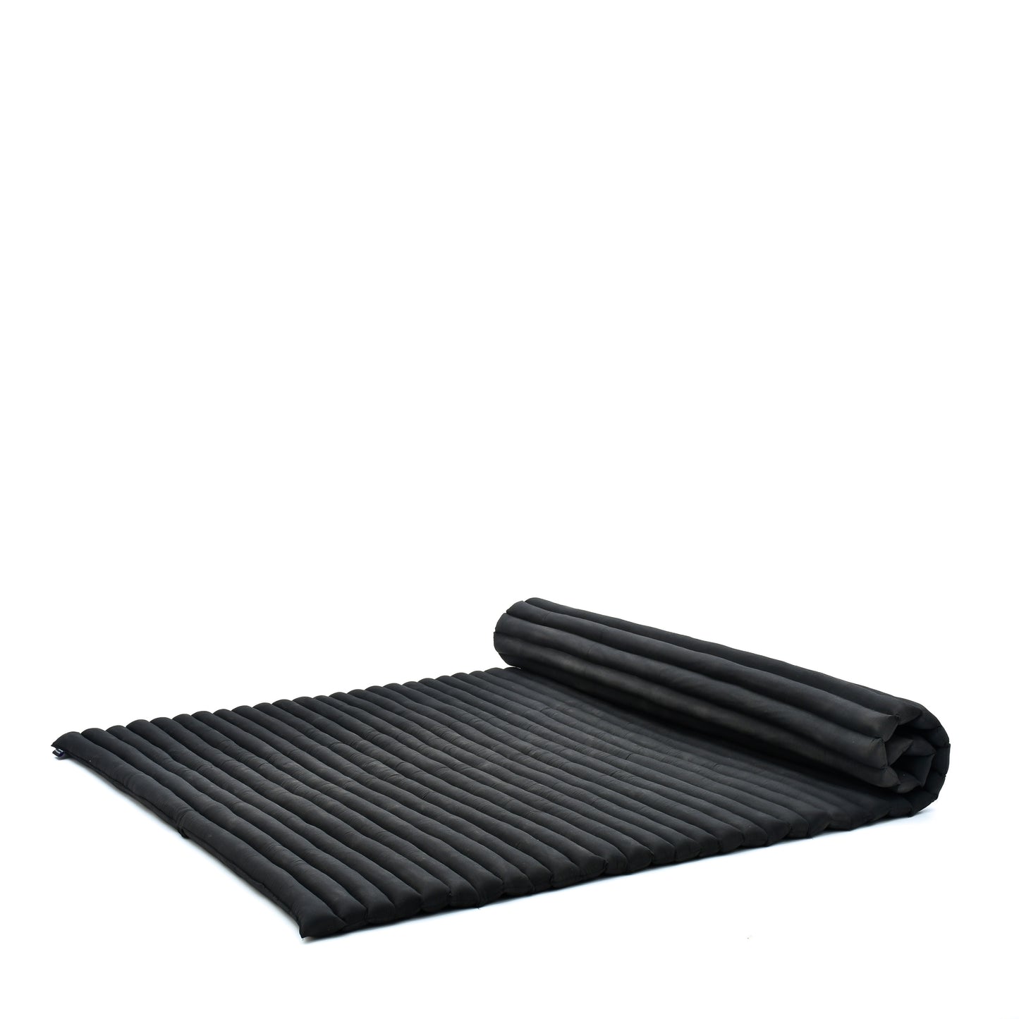 Kapok Roll-Up Mattress – Foldable Sleeping & Relax Mat with Cotton Cover for Home & Outdoor Use, Cl02 - Black, XL: 190x145 cm