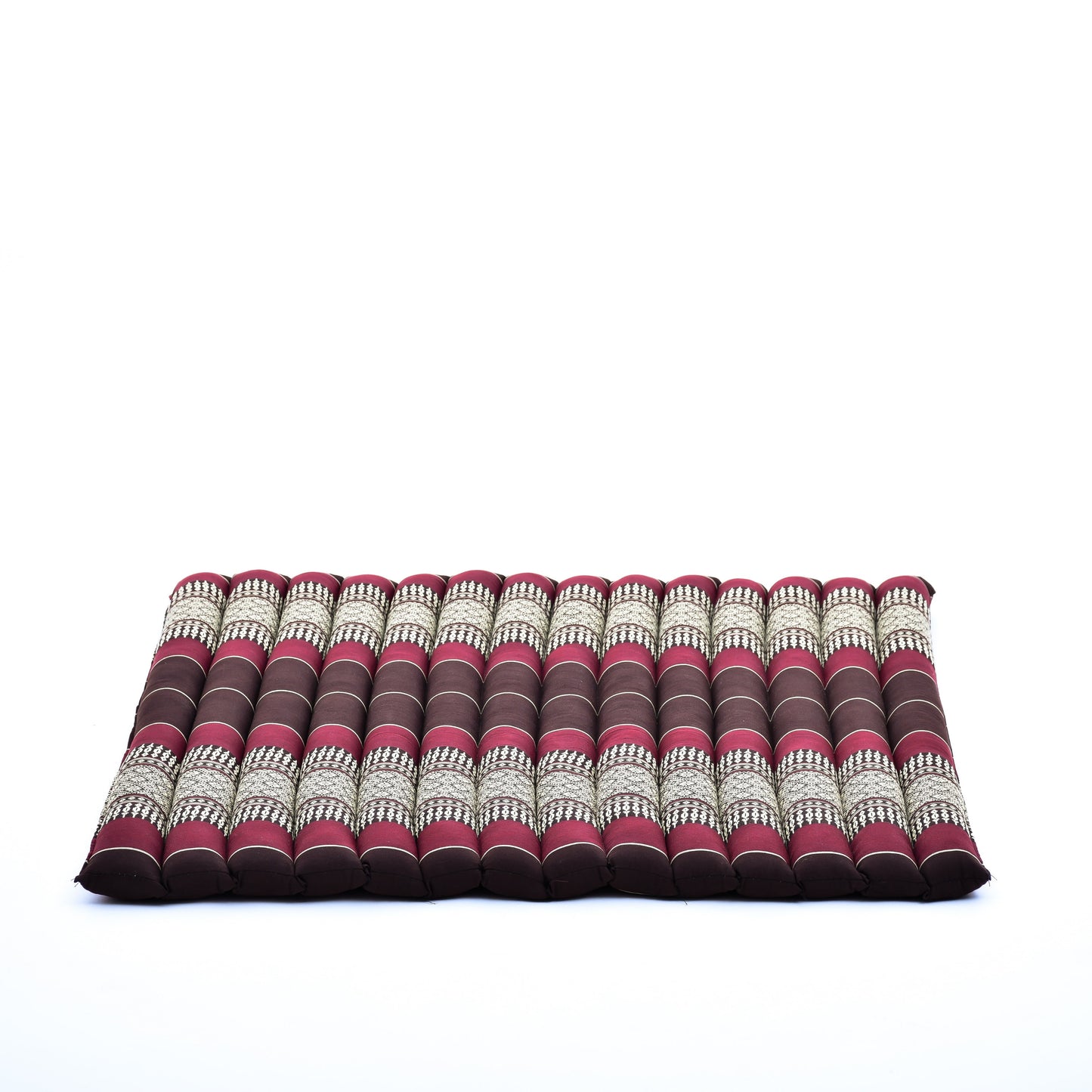 Large Kapok Zabuton Meditation Cushion – Rectangular Floor Mat with Cotton Cover, Sf19 - Red, Brown