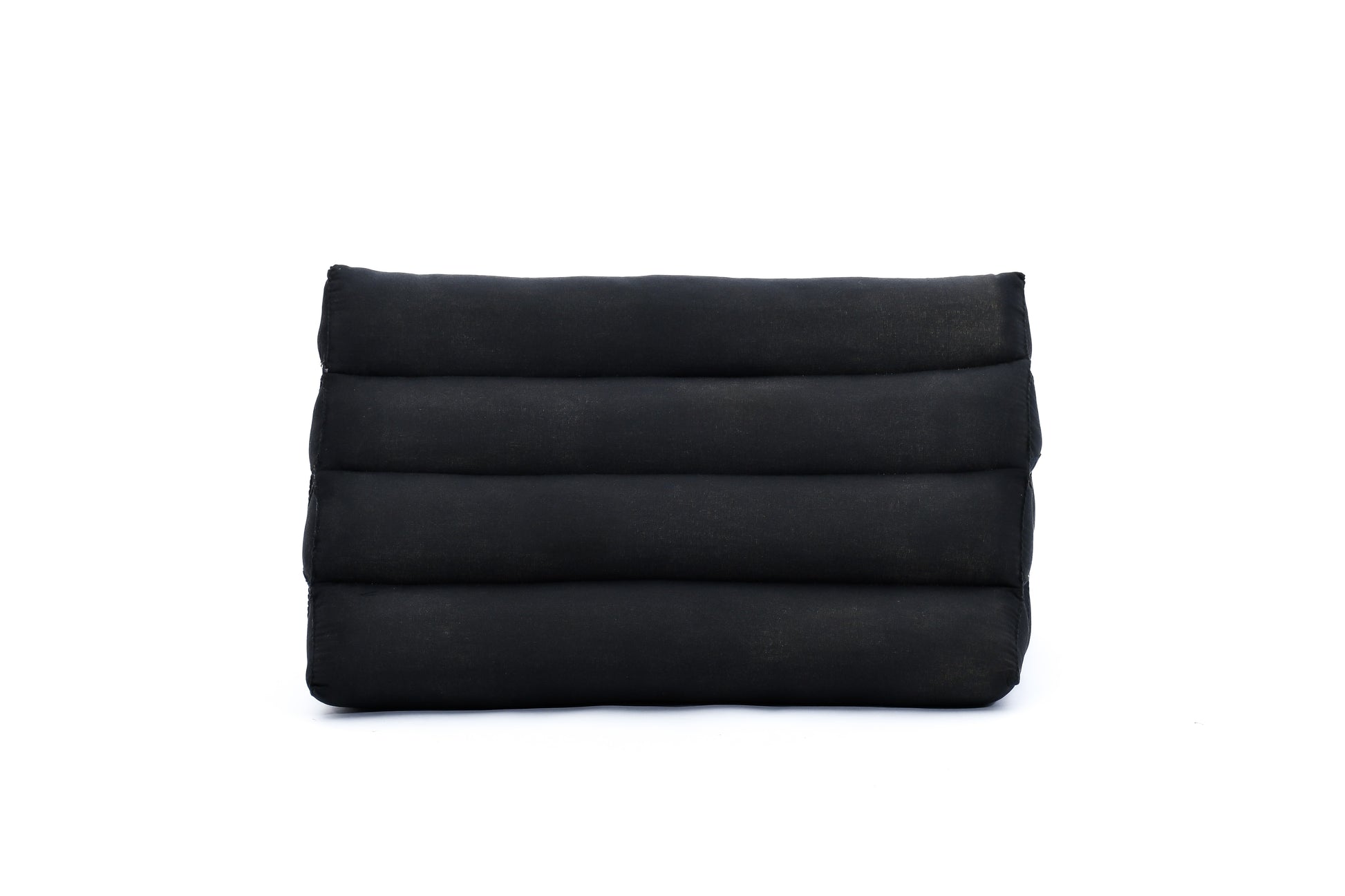 Triangular Kapok Backrest Cushion – Firm Thai Reading Pillow with Cotton Cover in Plain or Patterned Designs, Cl02 - Black, triangle cushion