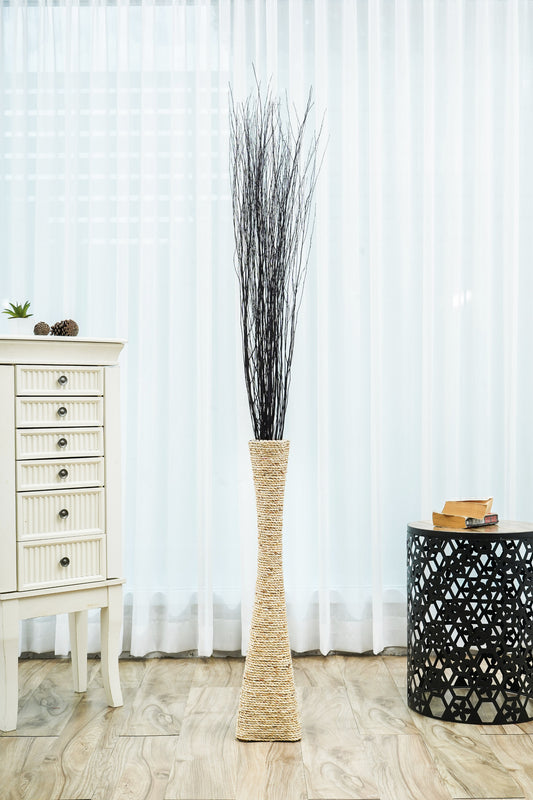 2-Pack Rattan Sticks for Floor Vases – Natural Decorative Twigs ( 8 per Bundle), black brown, Rattan Branches