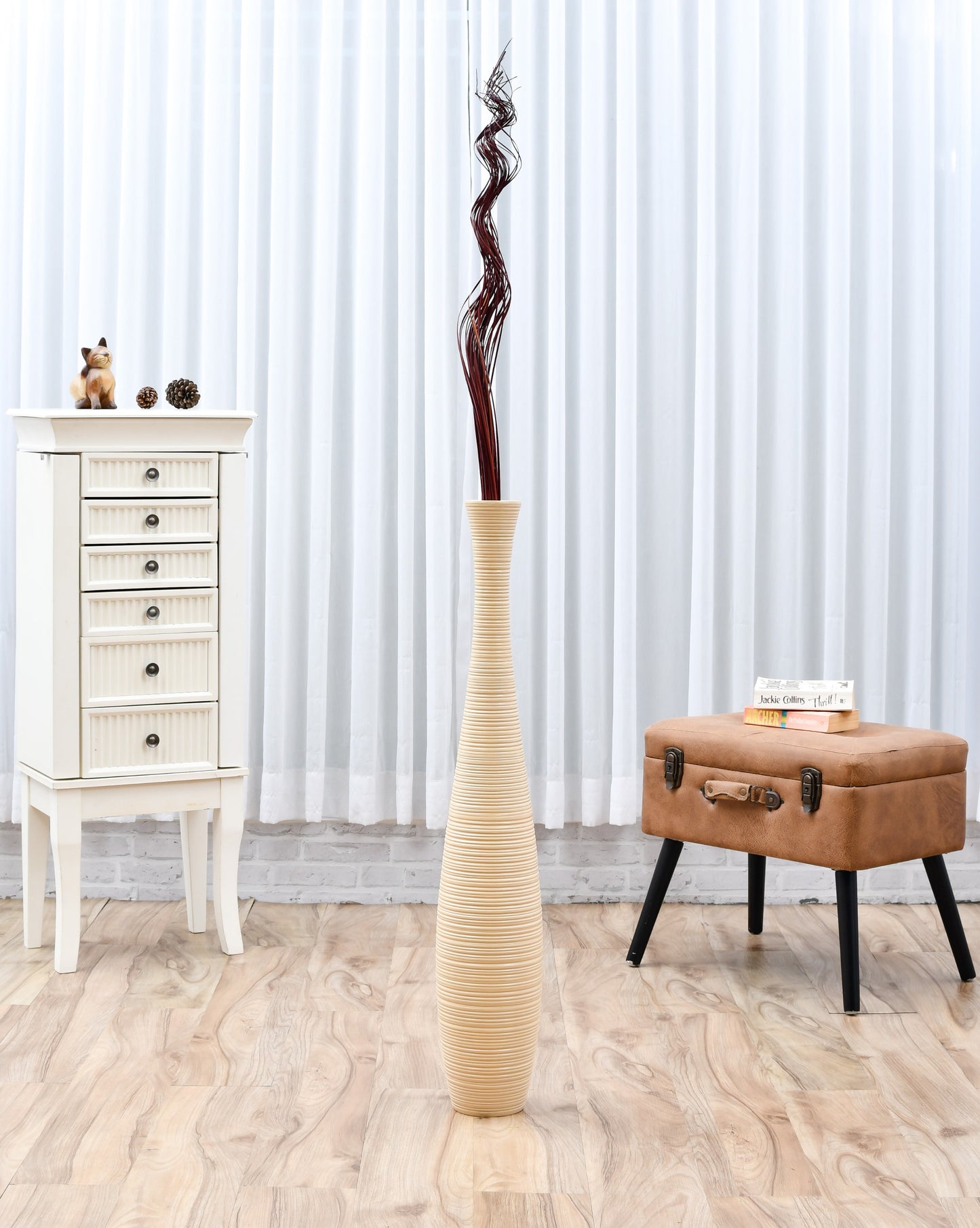 2-Pack Rattan Sticks for Floor Vases – Natural Decorative Twigs ( 8 per Bundle), bordeaux, Branches