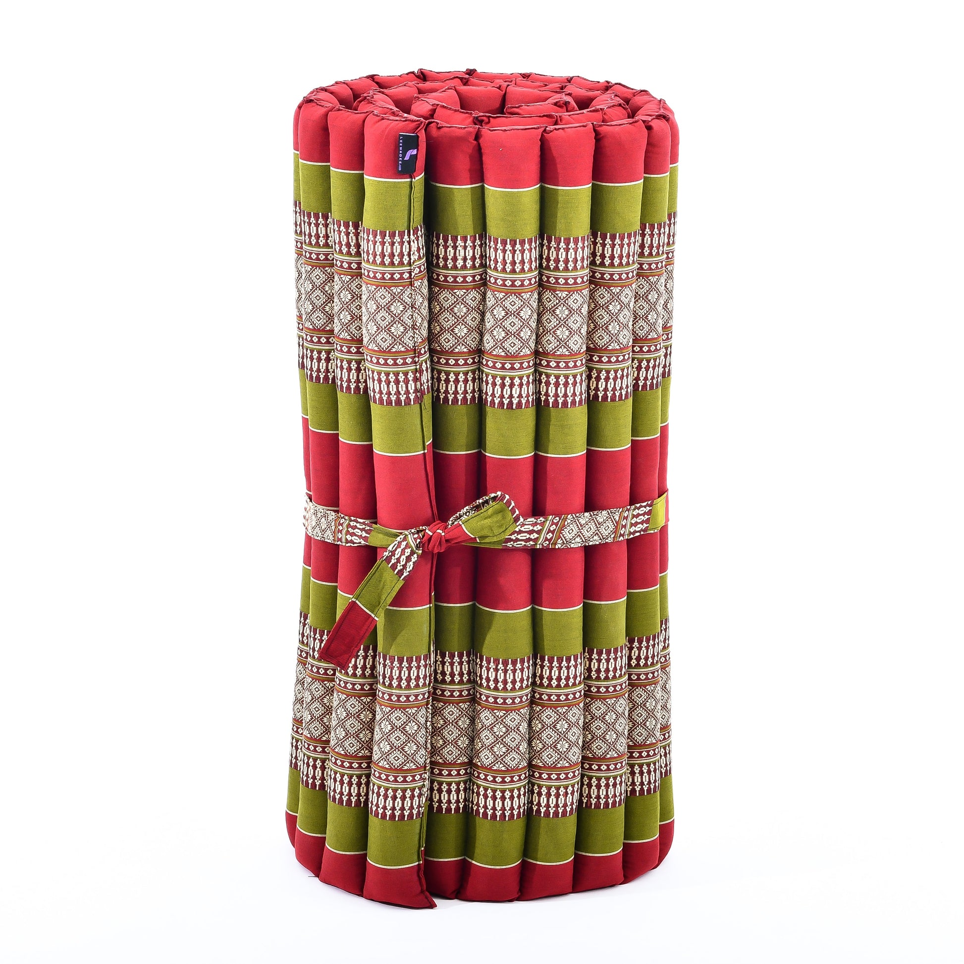 Kapok Roll-Up Mattress – Foldable Sleeping & Relax Mat with Cotton Cover for Home & Outdoor Use, Sf11 - Red, Green, M: 190x70 cm