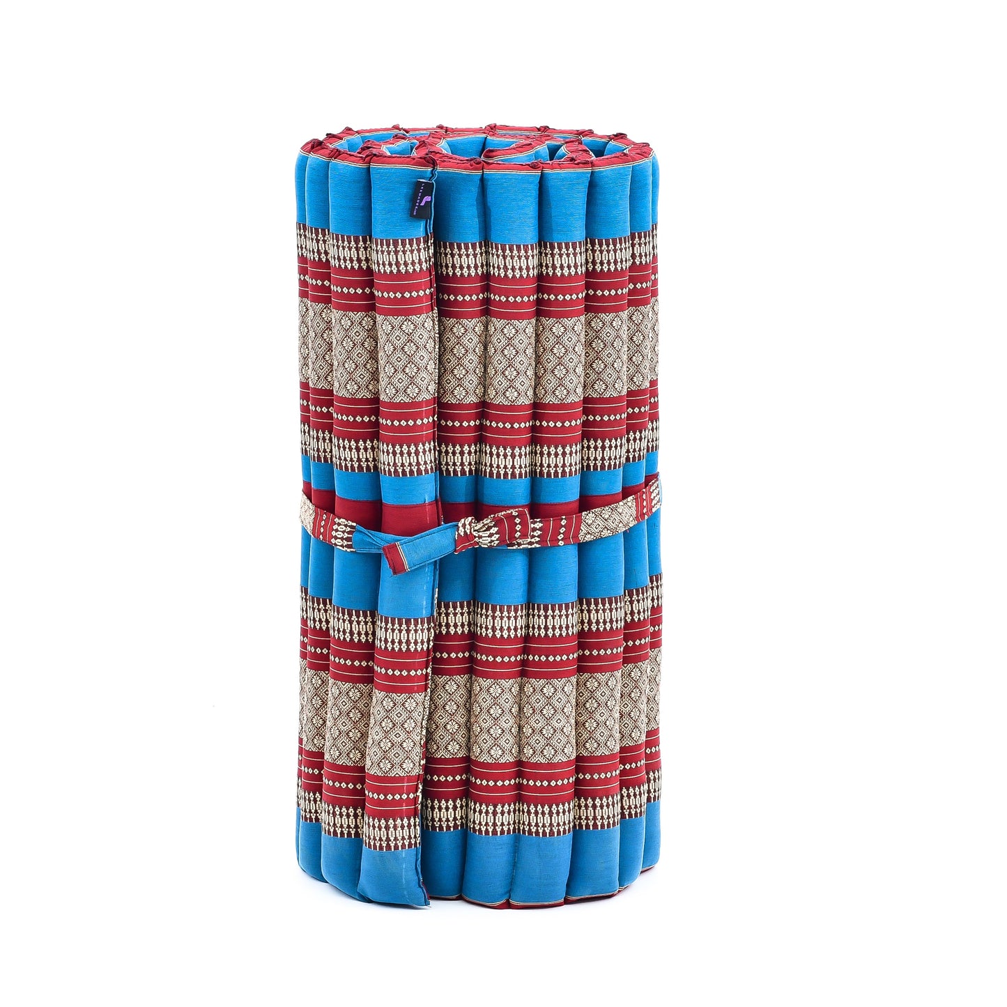 Kapok Roll-Up Mattress – Foldable Sleeping & Relax Mat with Cotton Cover for Home & Outdoor Use, Sf27 - Blue, Red, M: 190x70 cm