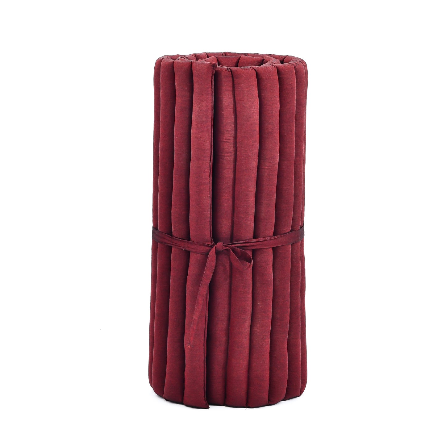Kapok Roll-Up Mattress – Foldable Sleeping & Relax Mat with Cotton Cover for Home & Outdoor Use, Cl24 - Red, M: 190x70 cm