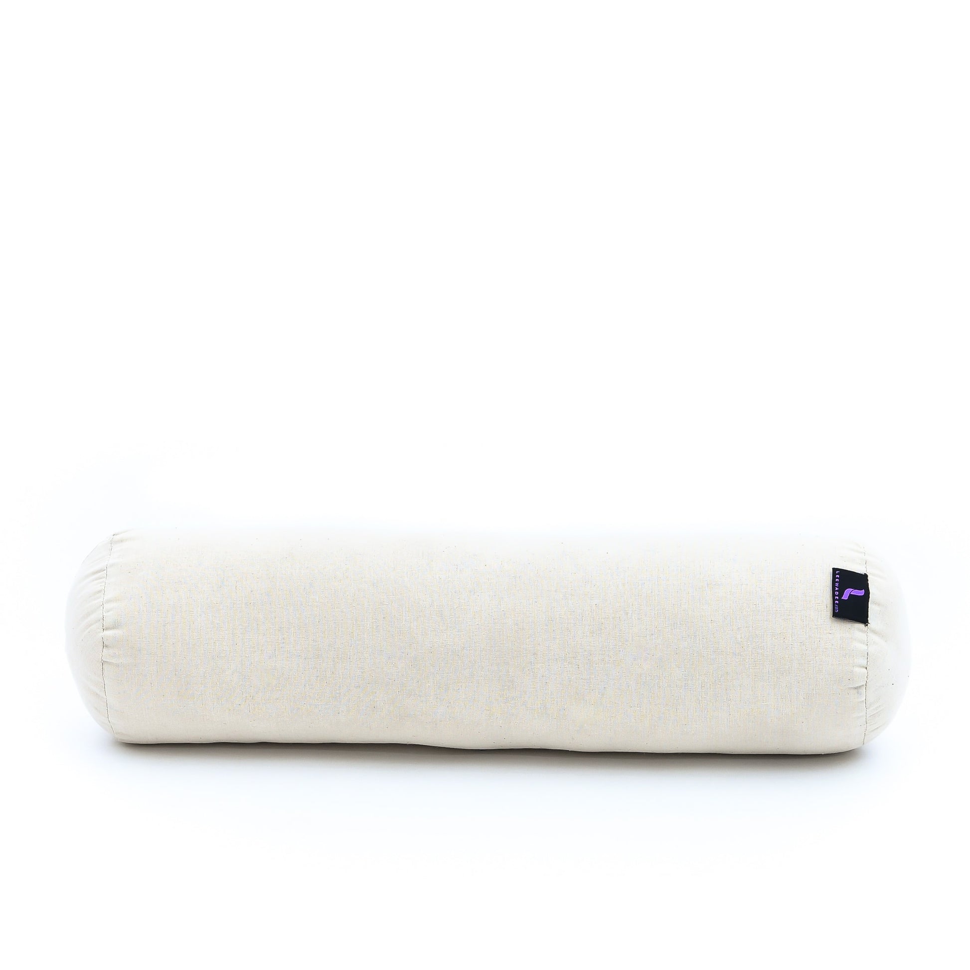 Yoga Roll Cushion – Compact Kapok Bolster & Meditation Pillow with Cotton Cover, Cl01 - Ecru