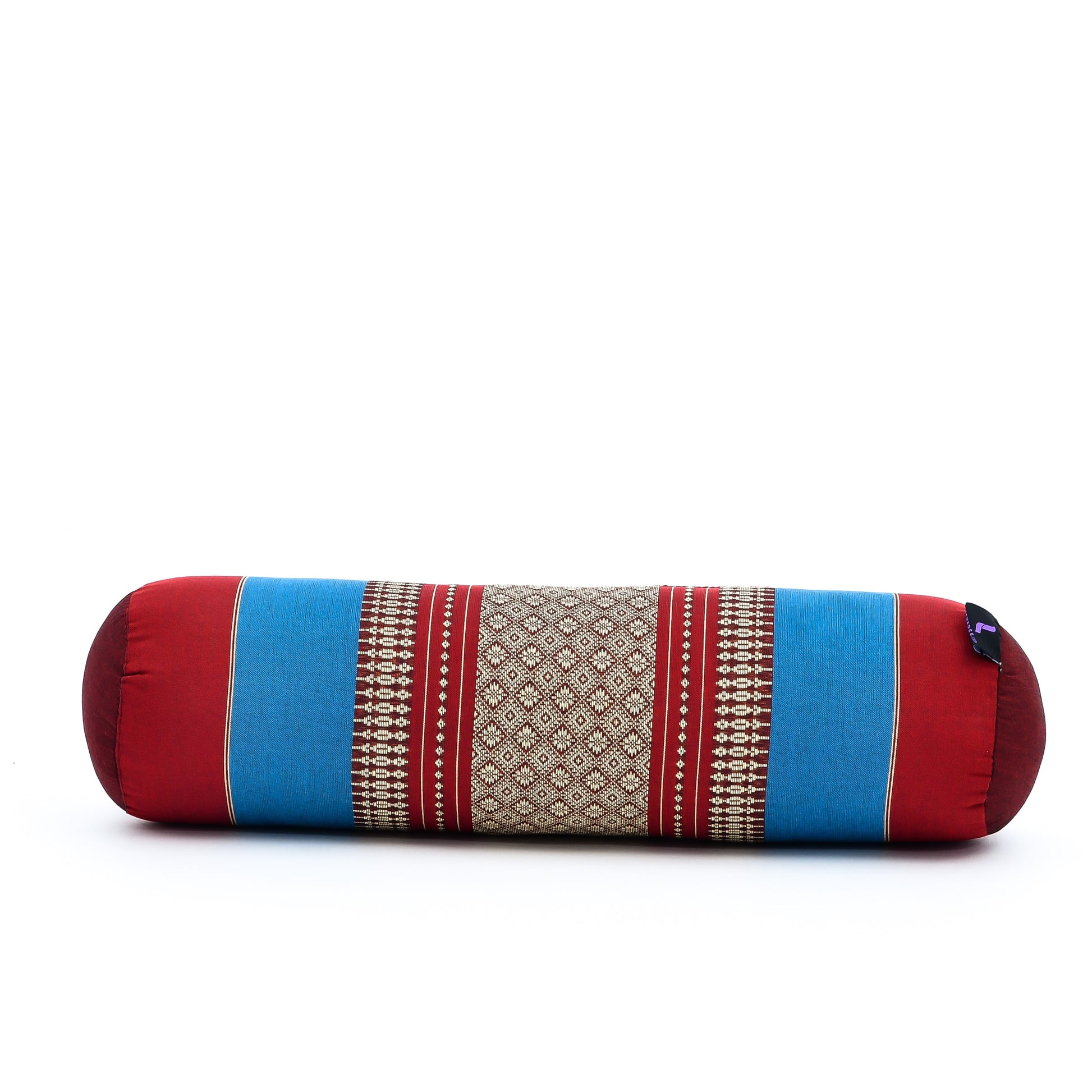 Yoga Roll Cushion – Compact Kapok Bolster & Meditation Pillow with Cotton Cover, Sf27 - Blue, Red