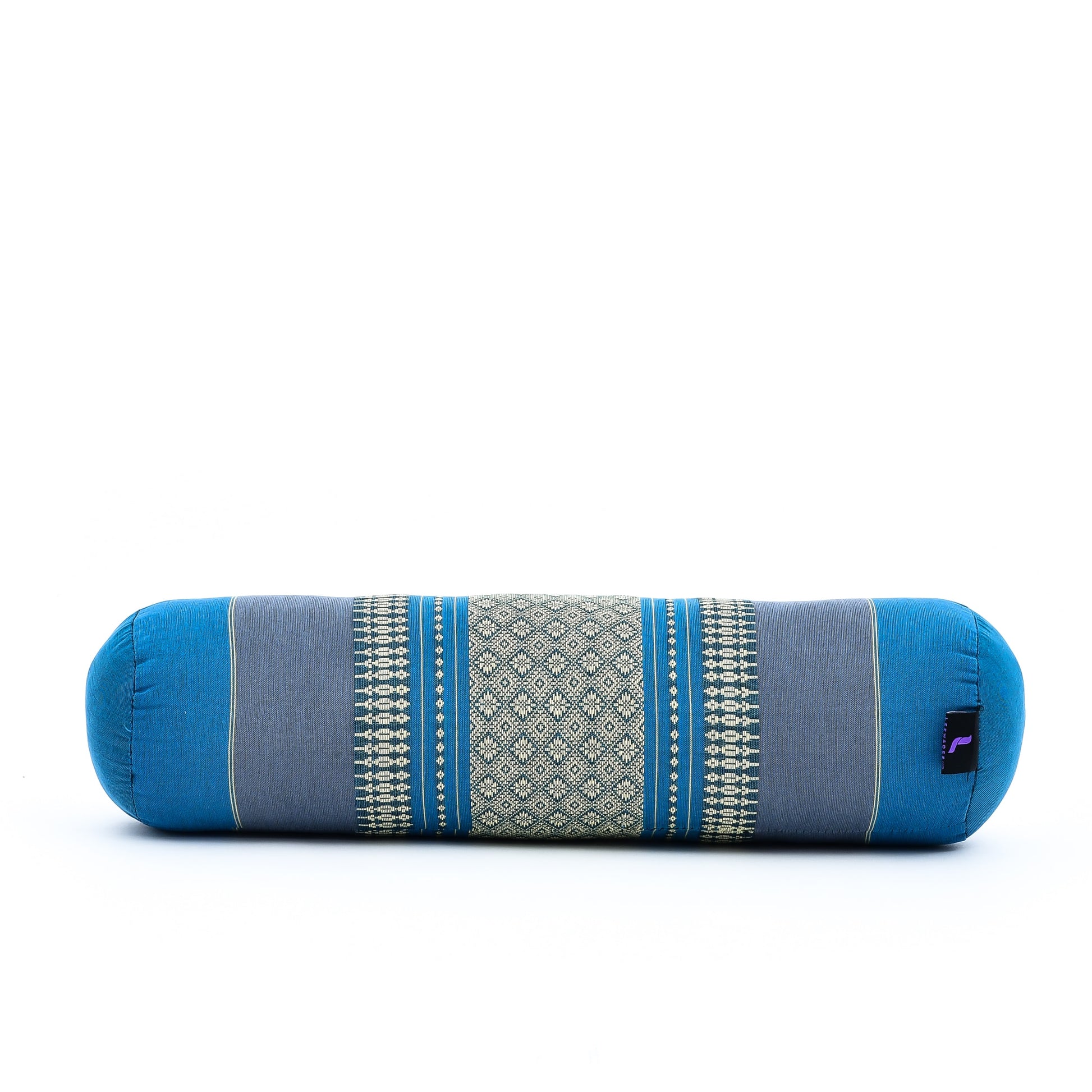 Yoga Roll Cushion – Compact Kapok Bolster & Meditation Pillow with Cotton Cover, Sf22 - Blue