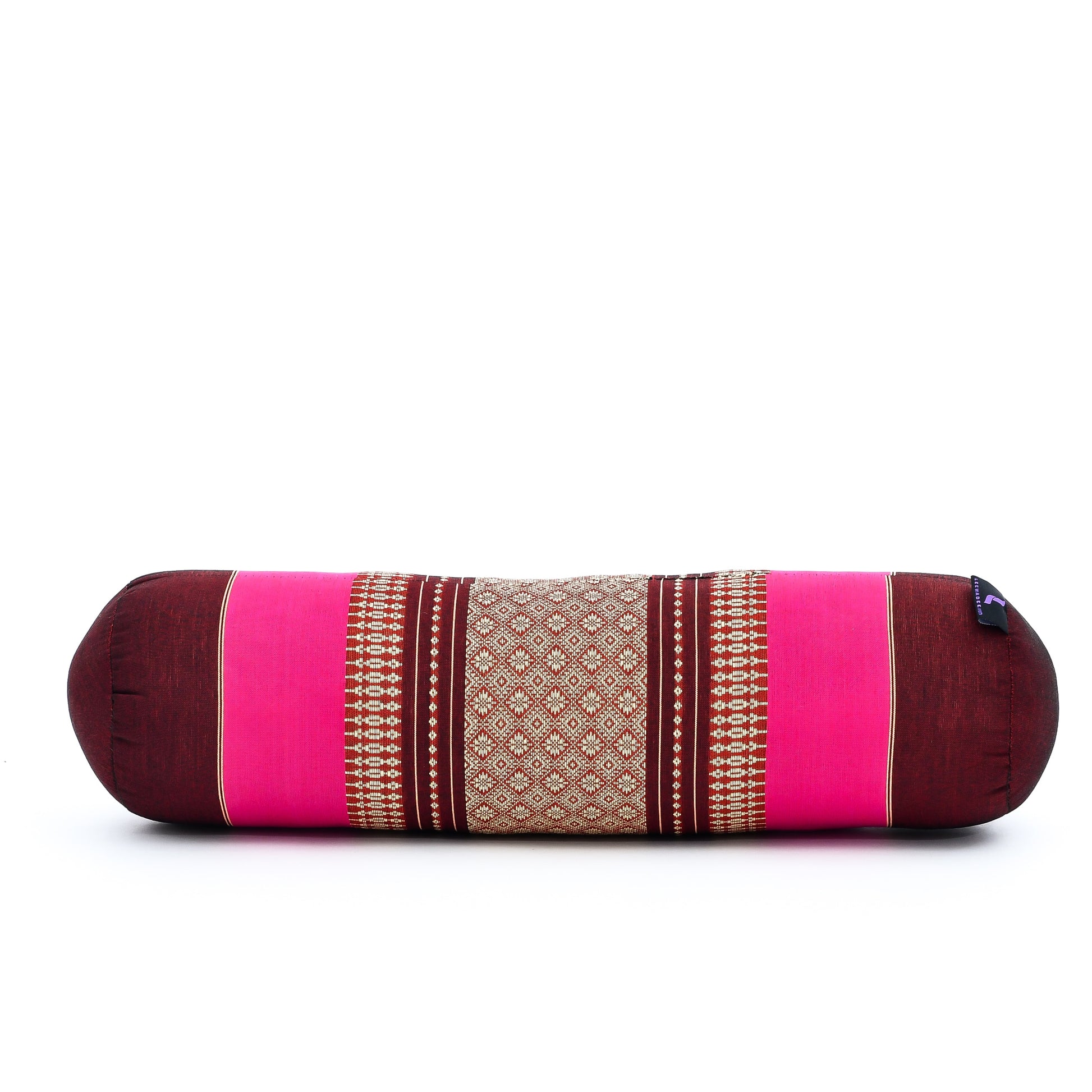 Yoga Roll Cushion – Compact Kapok Bolster & Meditation Pillow with Cotton Cover, Sf29 - Auburn, Pink