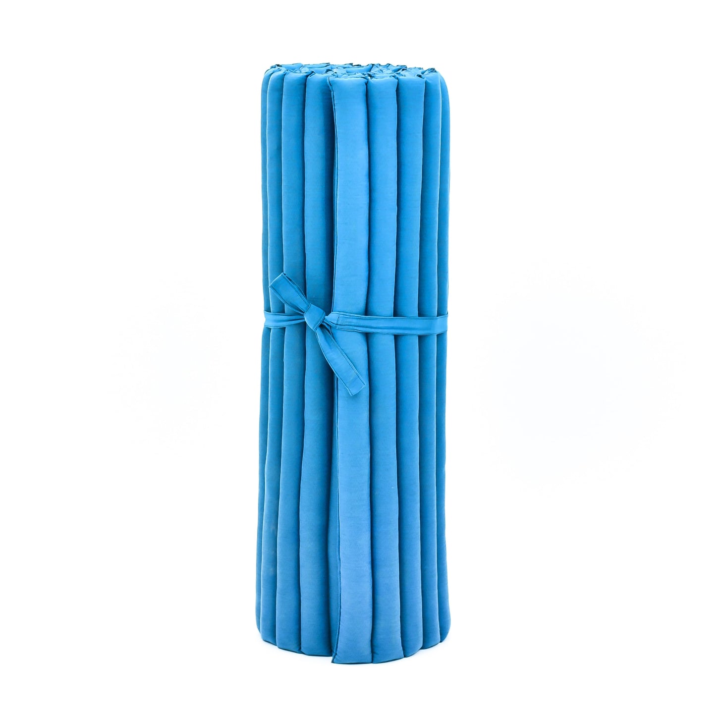 Kapok Roll-Up Mattress – Foldable Sleeping & Relax Mat with Cotton Cover for Home & Outdoor Use, Cl22 - Light Blue, L: 190x100 cm