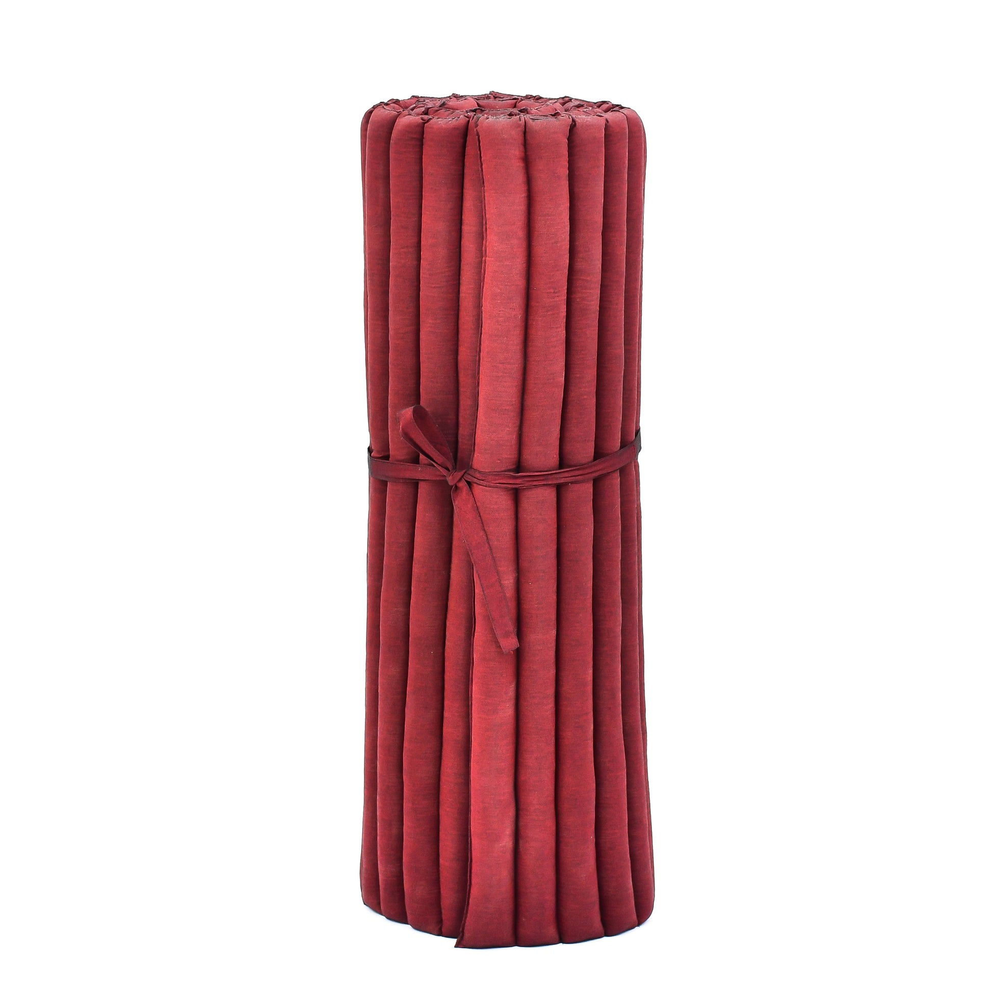 Kapok Roll-Up Mattress – Foldable Sleeping & Relax Mat with Cotton Cover for Home & Outdoor Use, Cl24 - Red, L: 190x100 cm