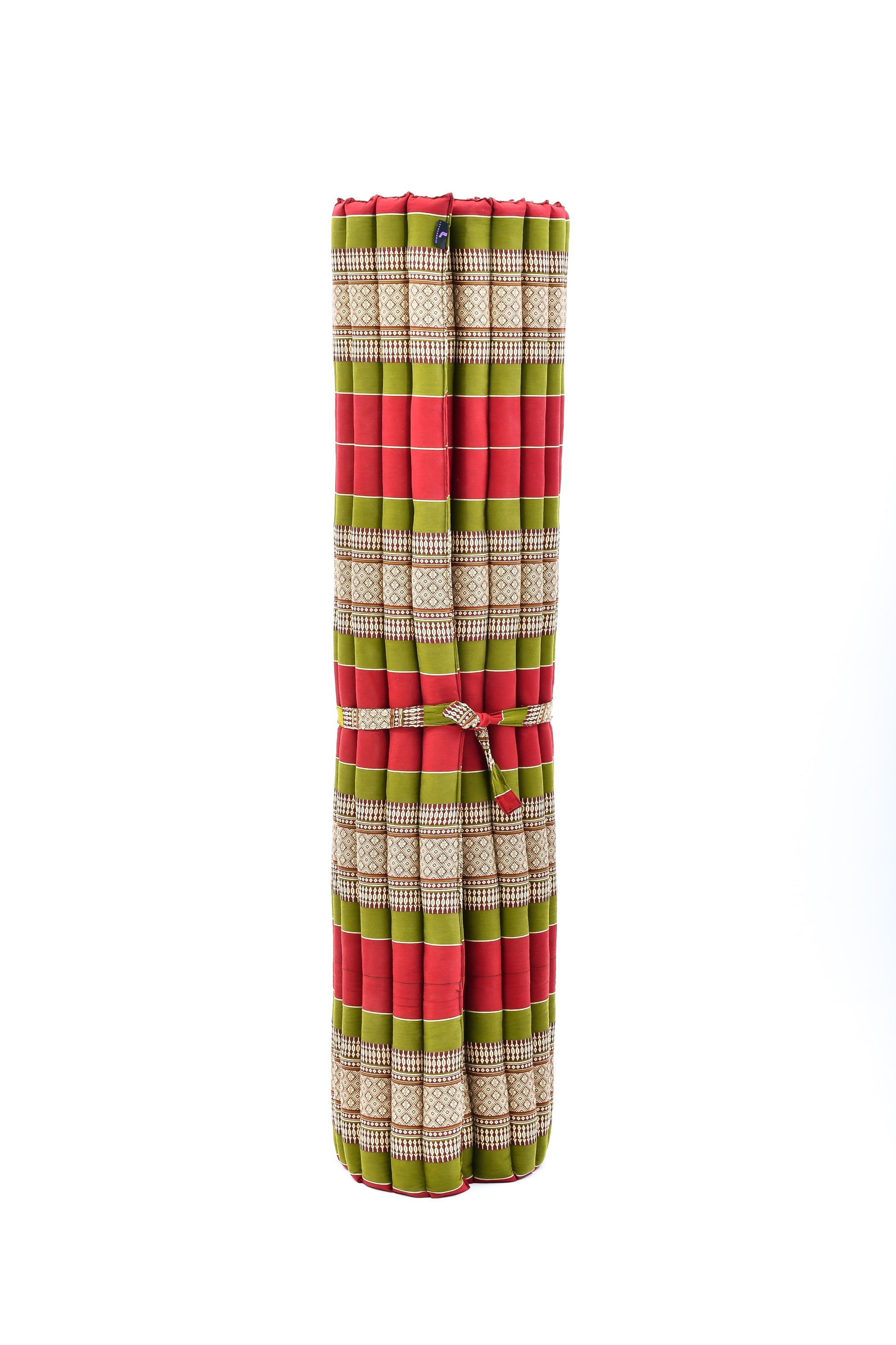 Kapok Roll-Up Mattress – Foldable Sleeping & Relax Mat with Cotton Cover for Home & Outdoor Use, Sf11 - Red, Green, XL: 190x145 cm