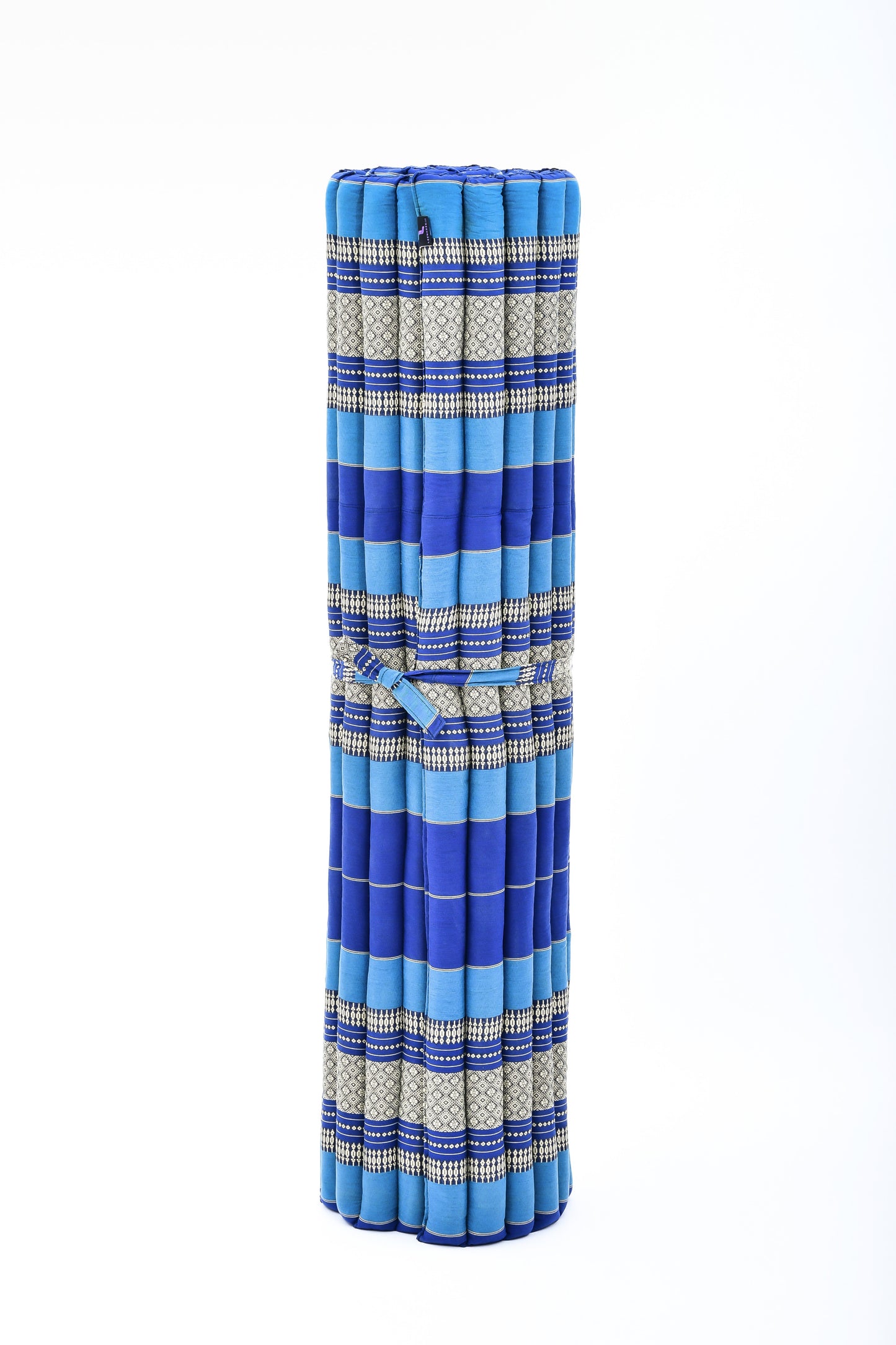 Kapok Roll-Up Mattress – Foldable Sleeping & Relax Mat with Cotton Cover for Home & Outdoor Use, Sf28 - Blue, XL: 190x145 cm