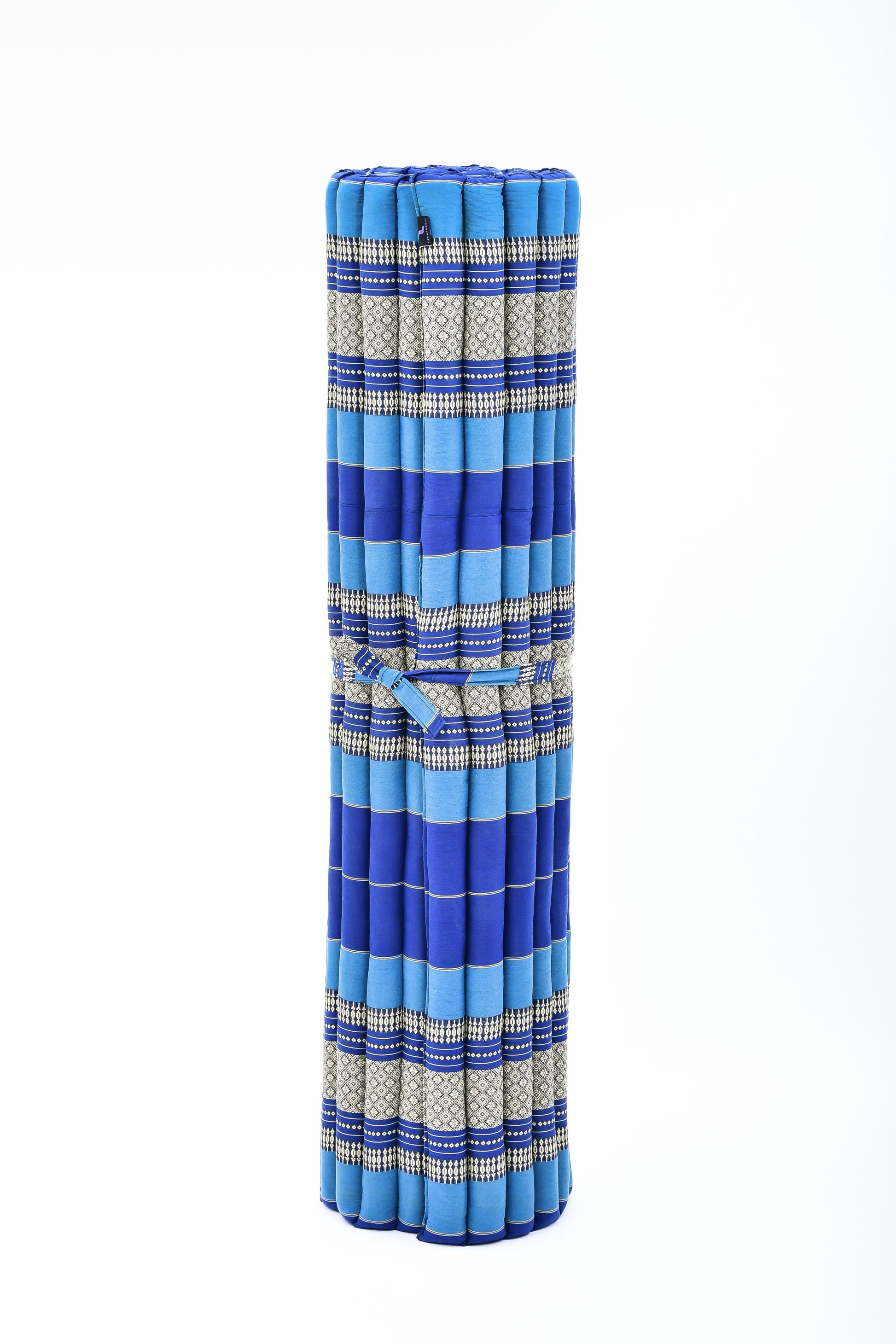 Kapok Roll-Up Mattress – Foldable Sleeping & Relax Mat with Cotton Cover for Home & Outdoor Use, Sf28 - Blue, XL: 190x145 cm