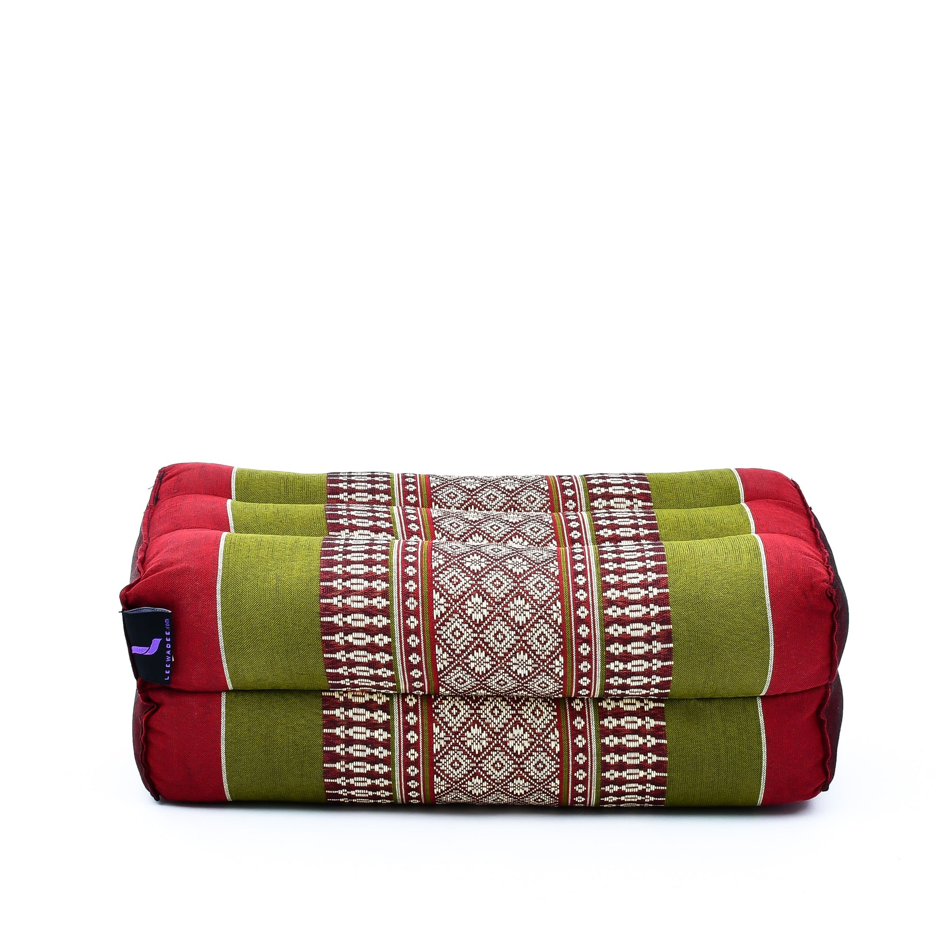 Kapok Yoga Block Cushion – Firm Meditation & Yoga Cushion with Cotton Cover, Sf11 - Red, Green