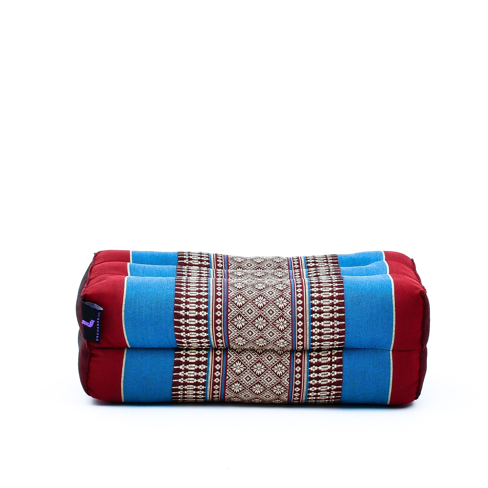 Kapok Yoga Block Cushion – Firm Meditation & Yoga Cushion with Cotton Cover, Sf27 - Blue, Red