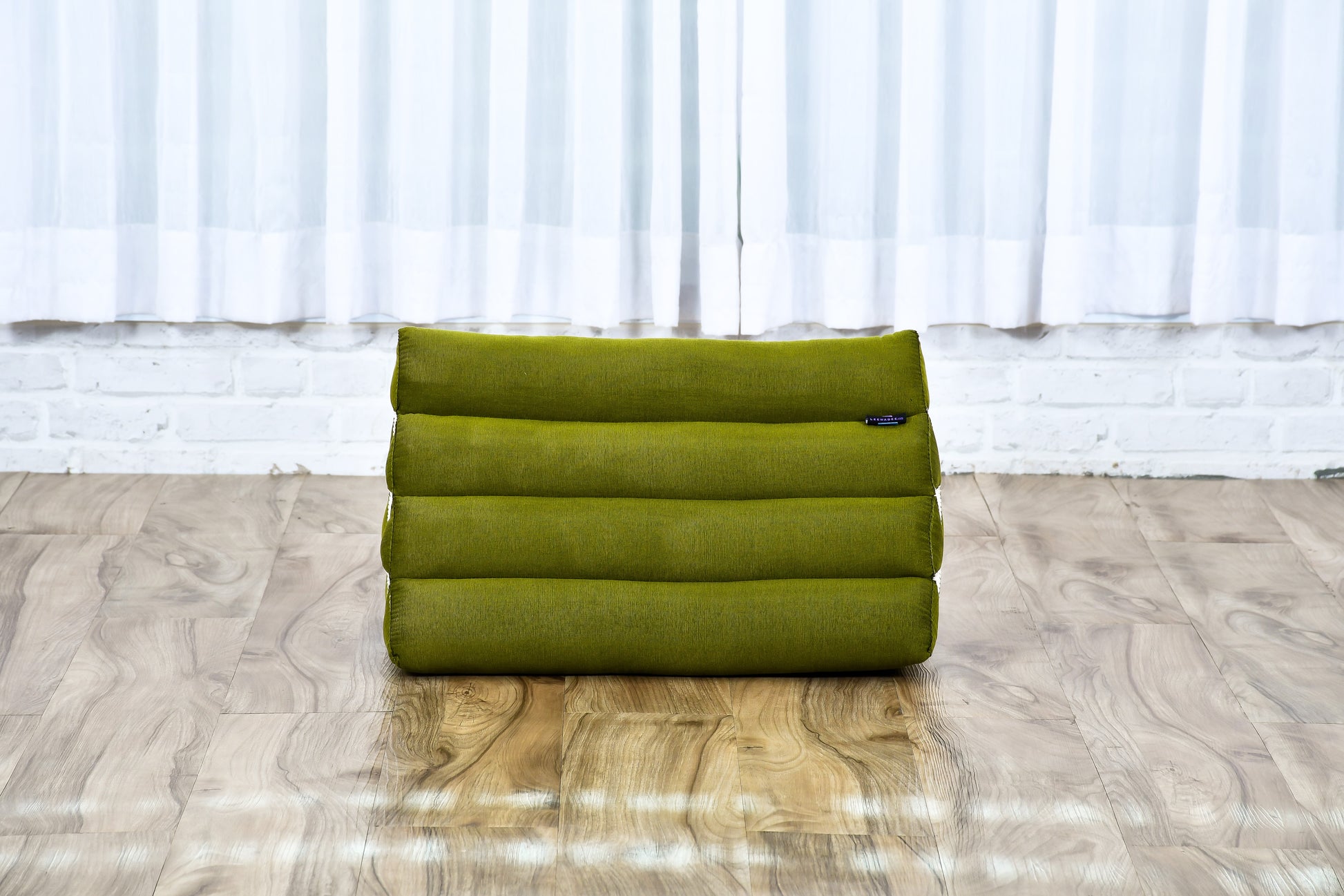 Triangular Kapok Backrest Cushion – Firm Thai Reading Pillow with Cotton Cover in Plain or Patterned Designs, Cl23 - Green, triangle cushion