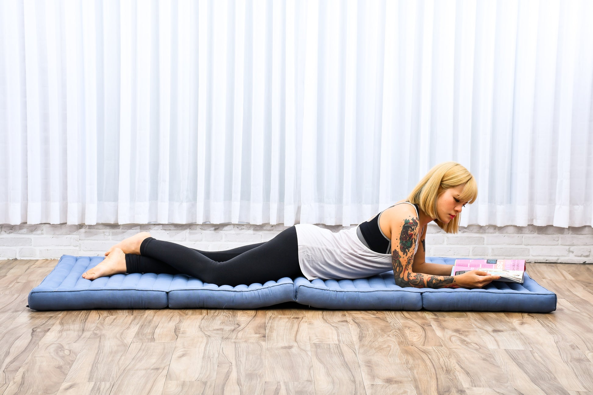 Kapok Folding Mattress – Thick Cotton Padded Guest Bed for Home, Sleeping & Mindfulness Corner, Cl13 - Grey, M: 200x70 cm