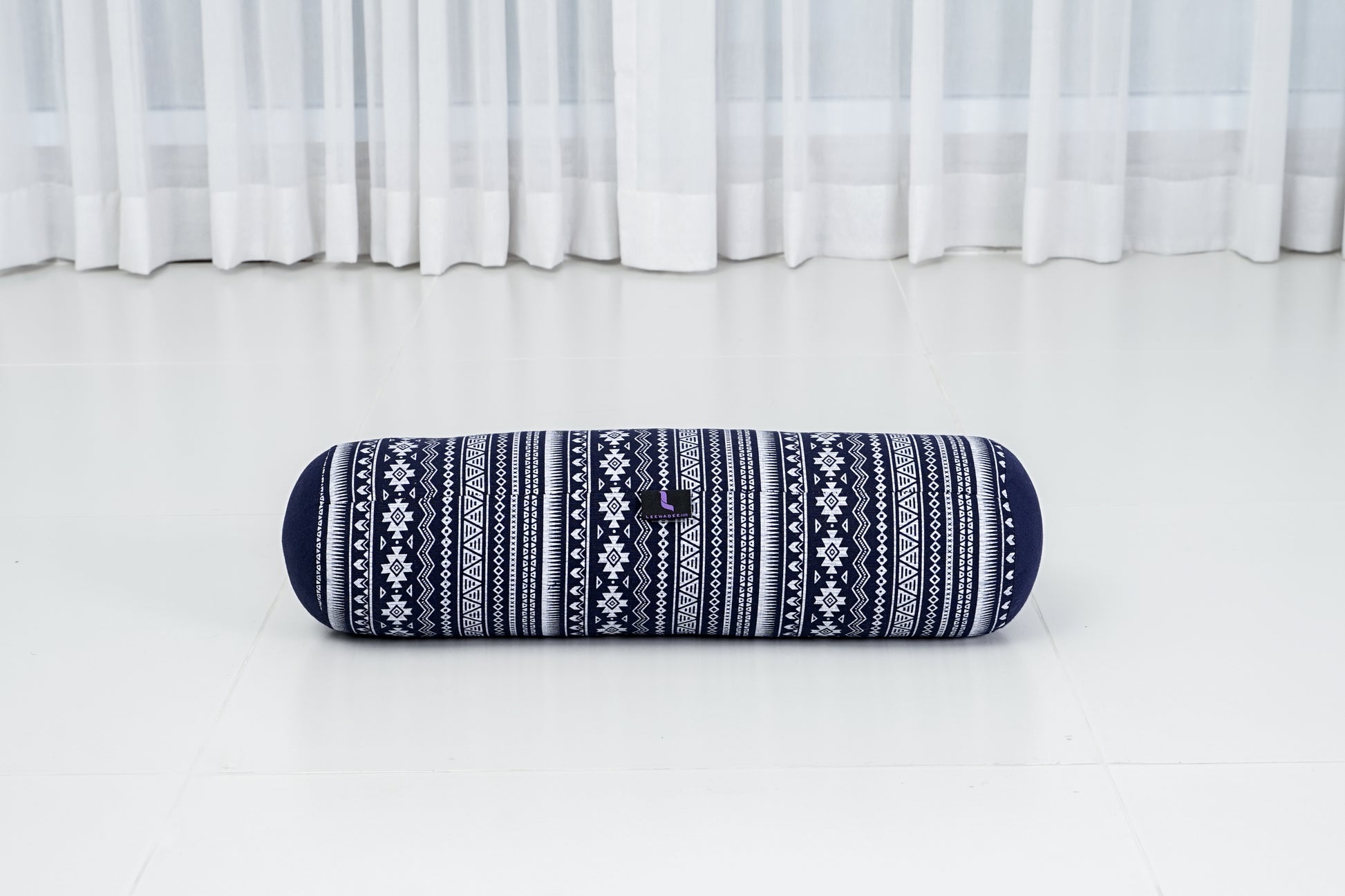 Yoga Roll Cushion – Compact Kapok Bolster & Meditation Pillow with Cotton Cover, Cbt2 - Dark Blue