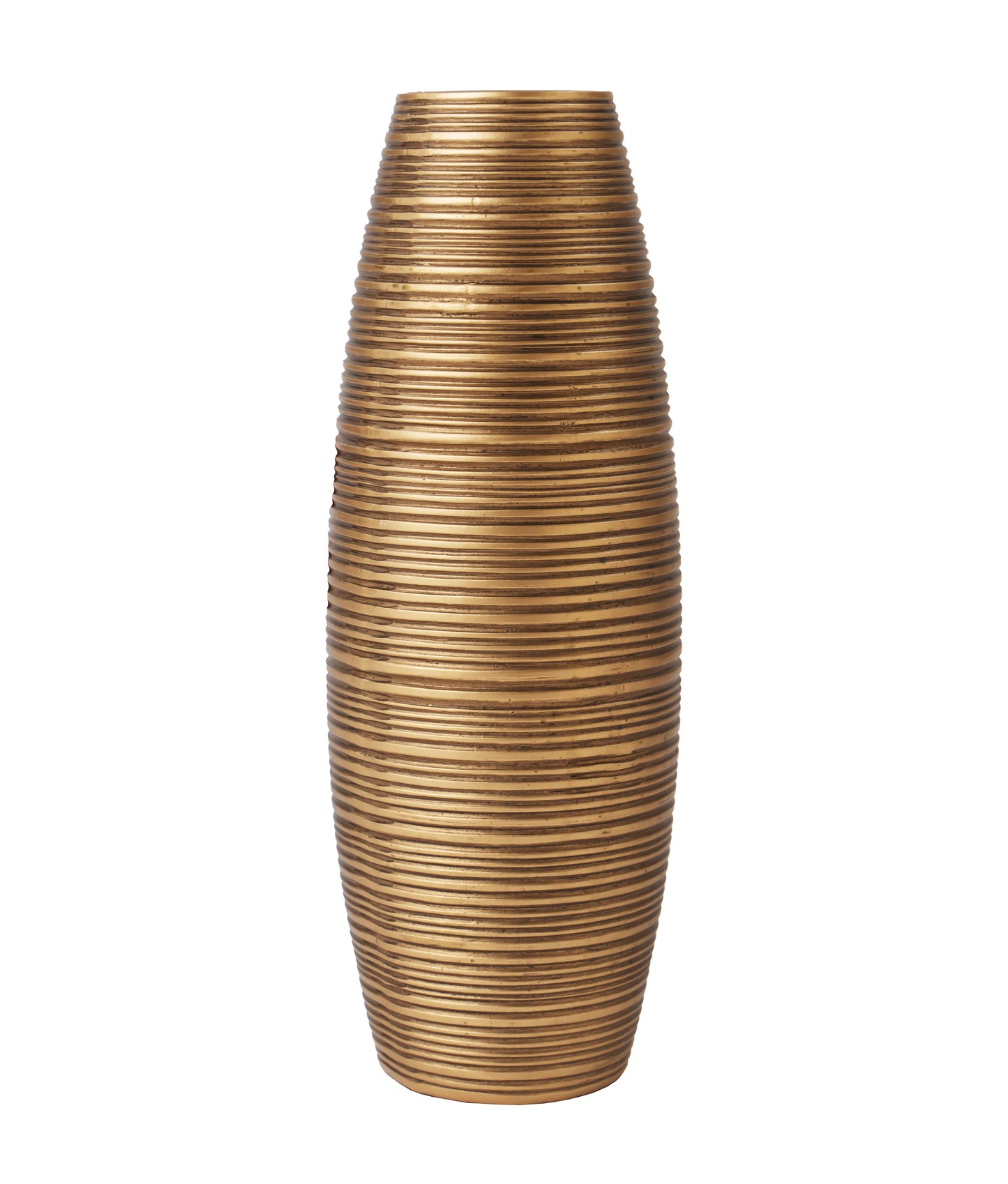 Compact Resin Vase – Stylish Waterproof Decorative Vase for Floor, Table or Shelf, gold, 34 cm