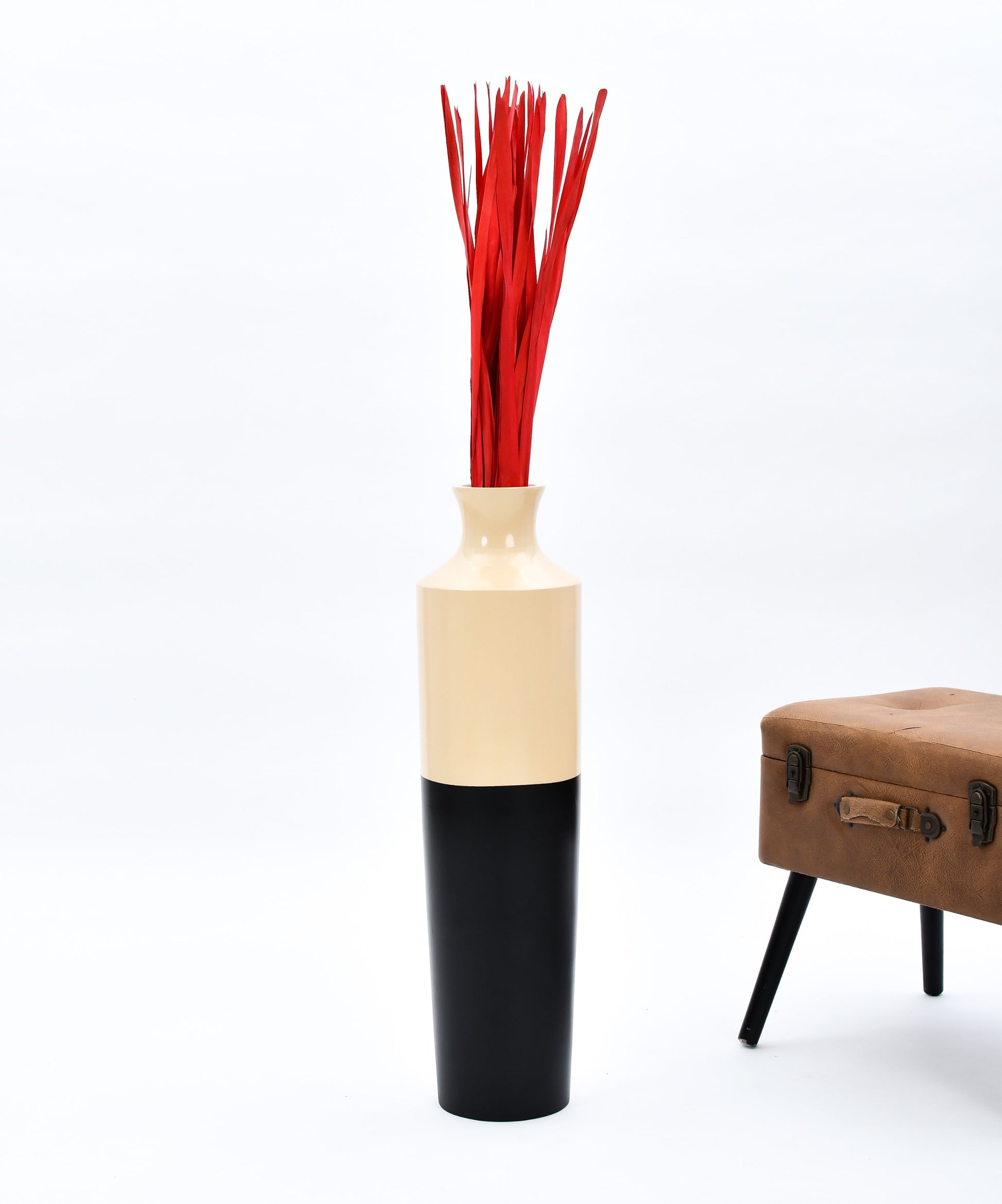 2-Pack Rattan Sticks for Floor Vases – Natural Decorative Twigs ( 8 per Bundle), red, Palm Leaf