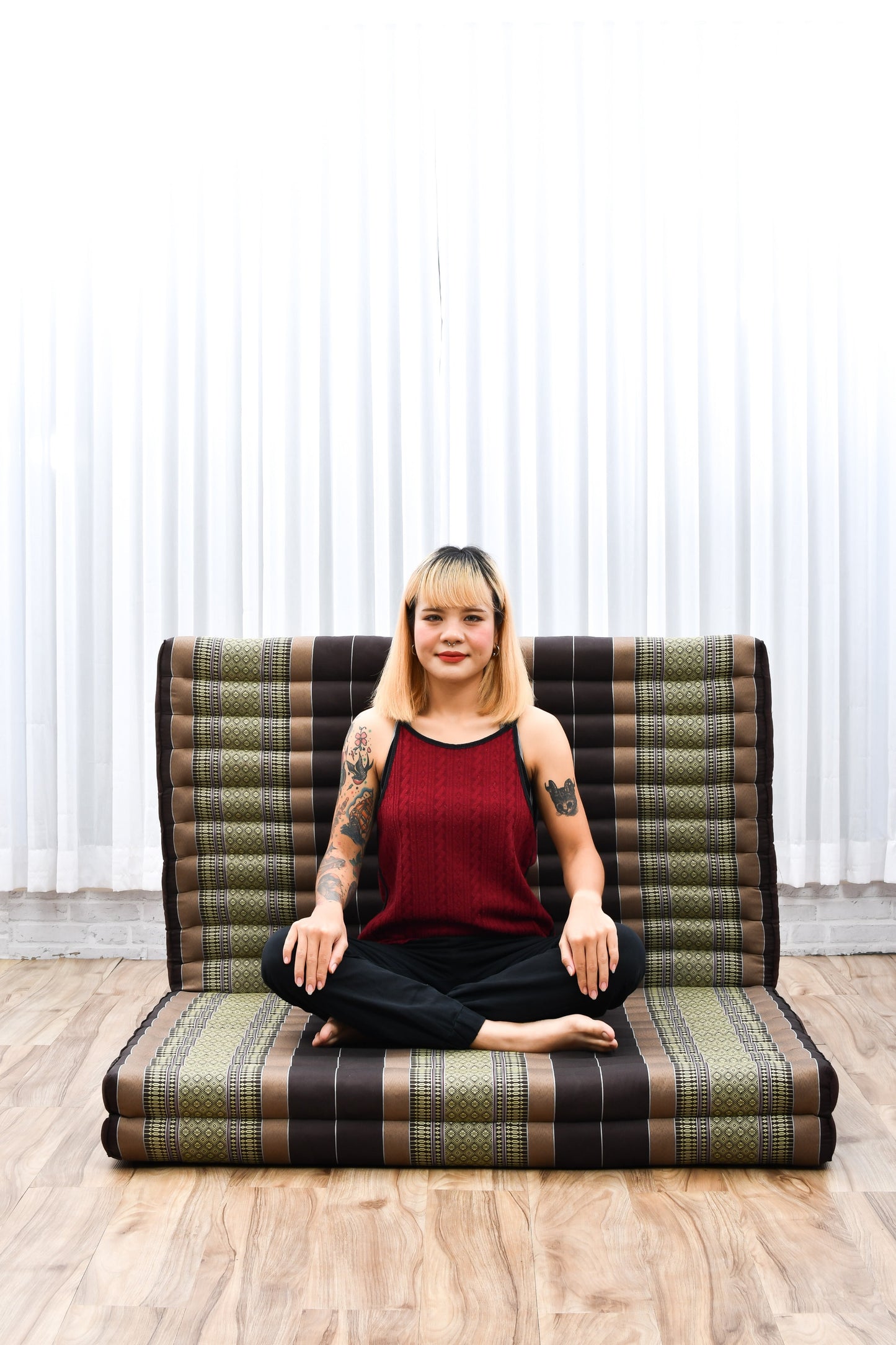 Kapok Folding Mattress – Thick Cotton Padded Guest Bed for Home, Sleeping & Mindfulness Corner, Sf10 - Brown, L: 200x100 cm