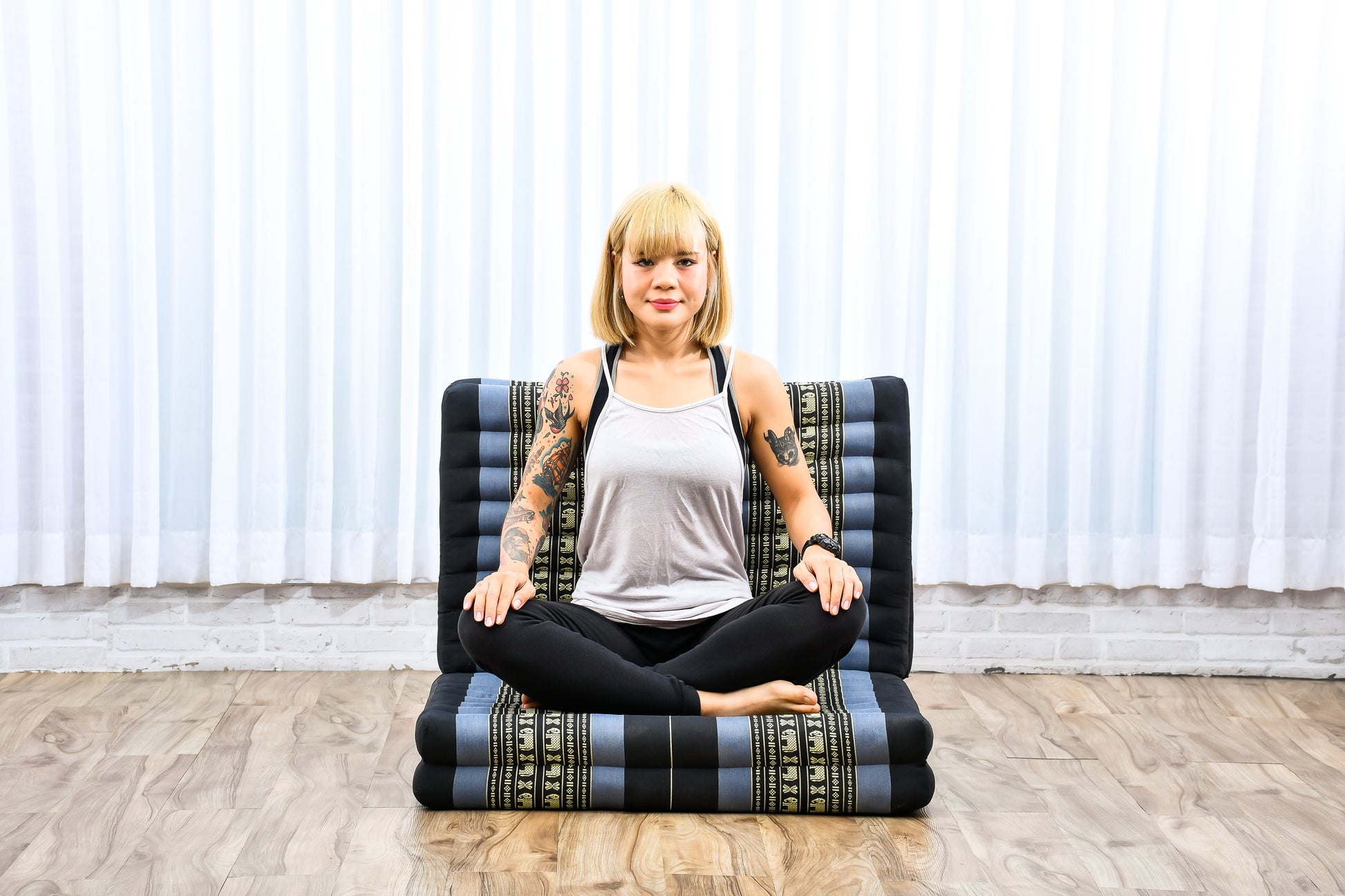 Kapok Folding Mattress – Thick Cotton Padded Guest Bed for Home, Sleeping & Mindfulness Corner, Sf15 - Blue, M: 200x70 cm