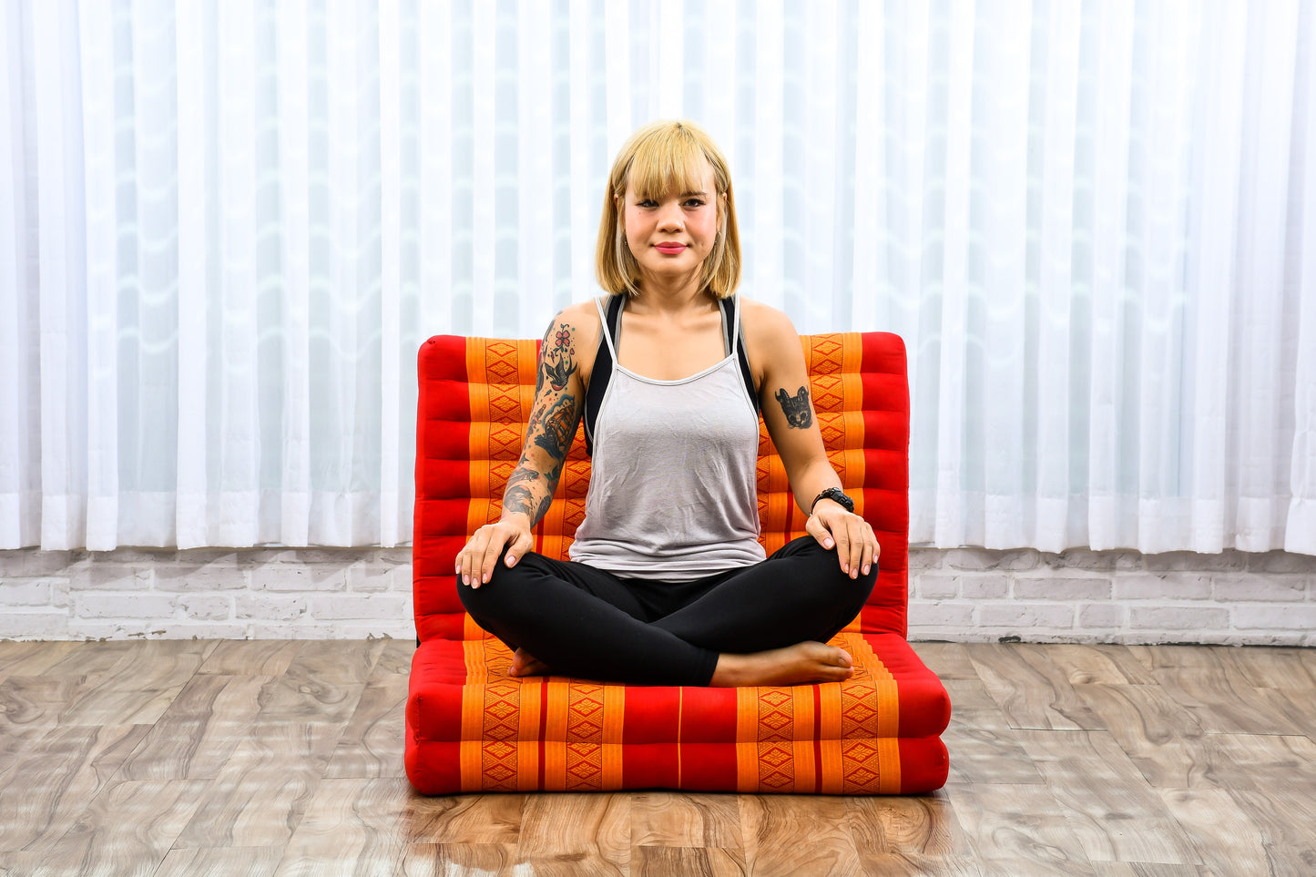 Kapok Folding Mattress – Thick Cotton Padded Guest Bed for Home, Sleeping & Mindfulness Corner, Sf02 - Orange, M: 200x70 cm