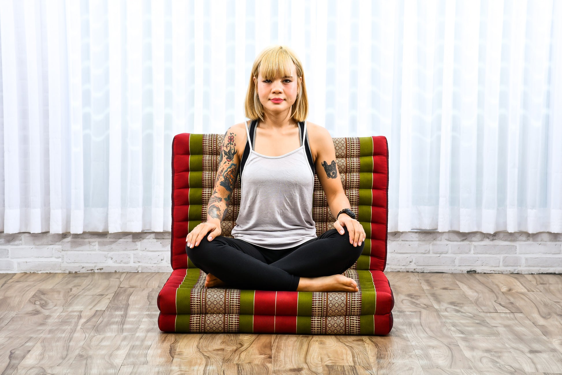 Kapok Folding Mattress – Thick Cotton Padded Guest Bed for Home, Sleeping & Mindfulness Corner, Sf11 - Red, Green, M: 200x70 cm