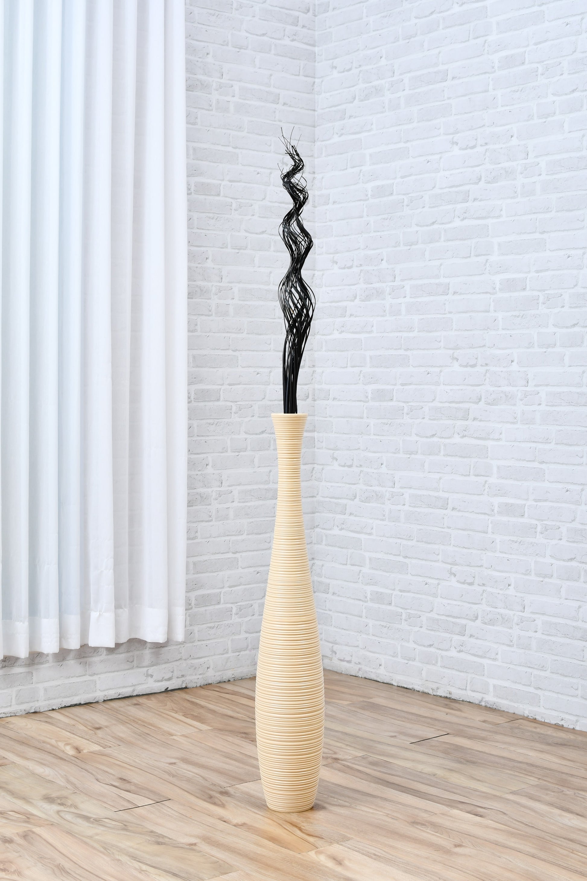 2-Pack Rattan Sticks for Floor Vases – Natural Decorative Twigs ( 8 per Bundle), black brown, Branches