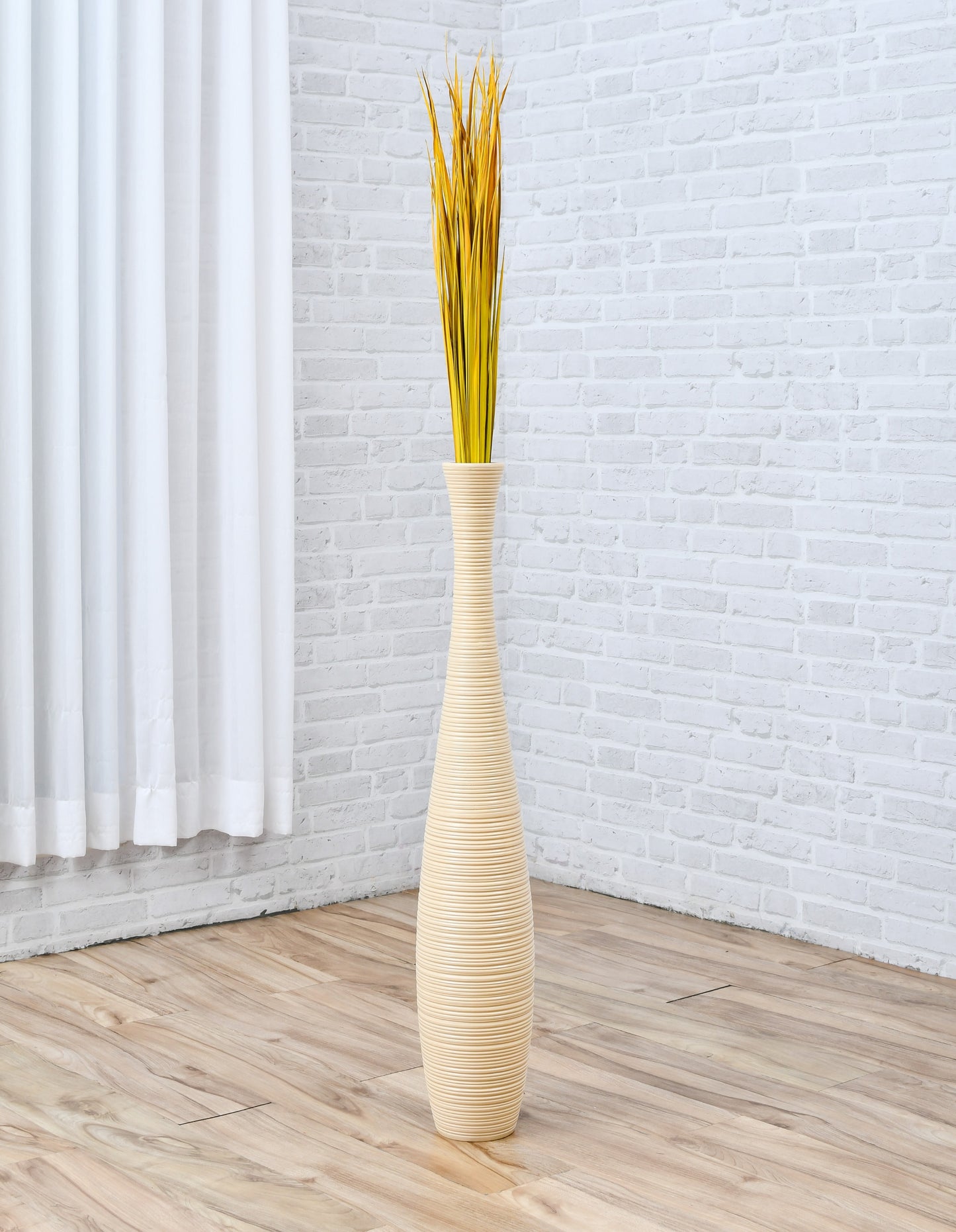 2-Pack Rattan Sticks for Floor Vases – Natural Decorative Twigs ( 8 per Bundle), yellow, Dried Grass