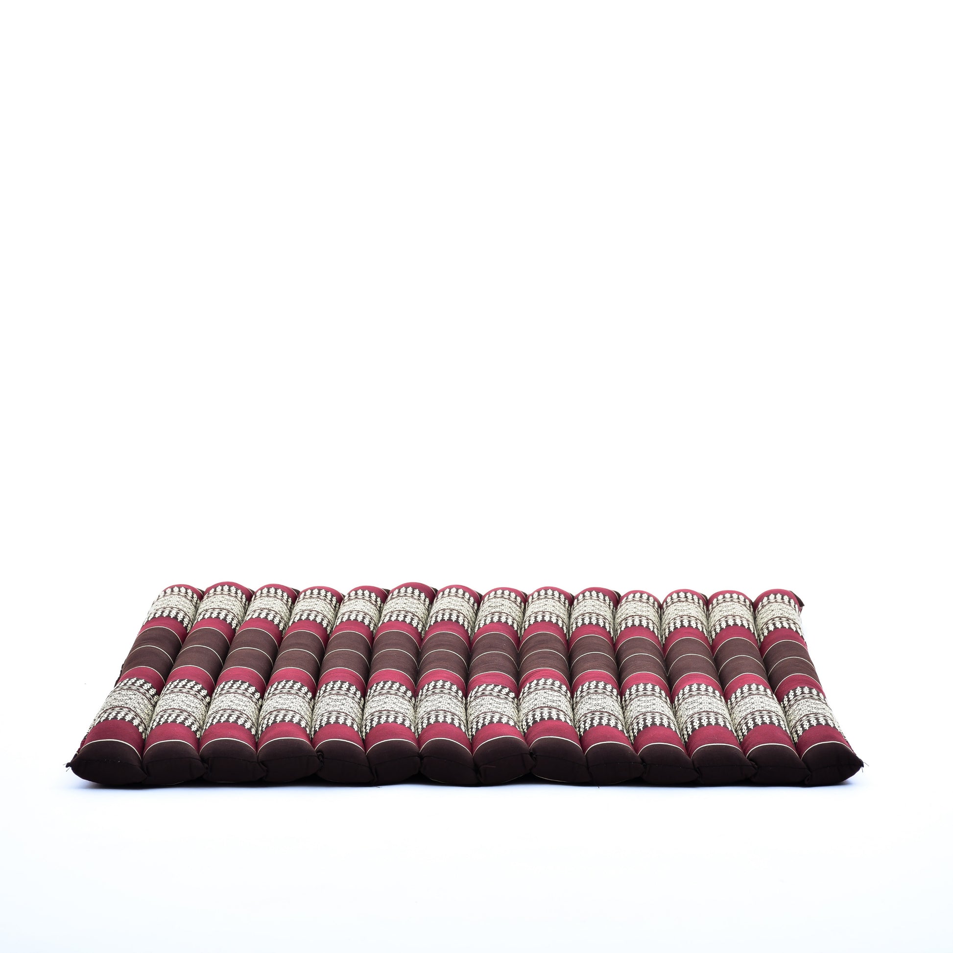 Large Kapok Zabuton Meditation Cushion – Rectangular Floor Mat with Cotton Cover, Sf19 - Red, Brown