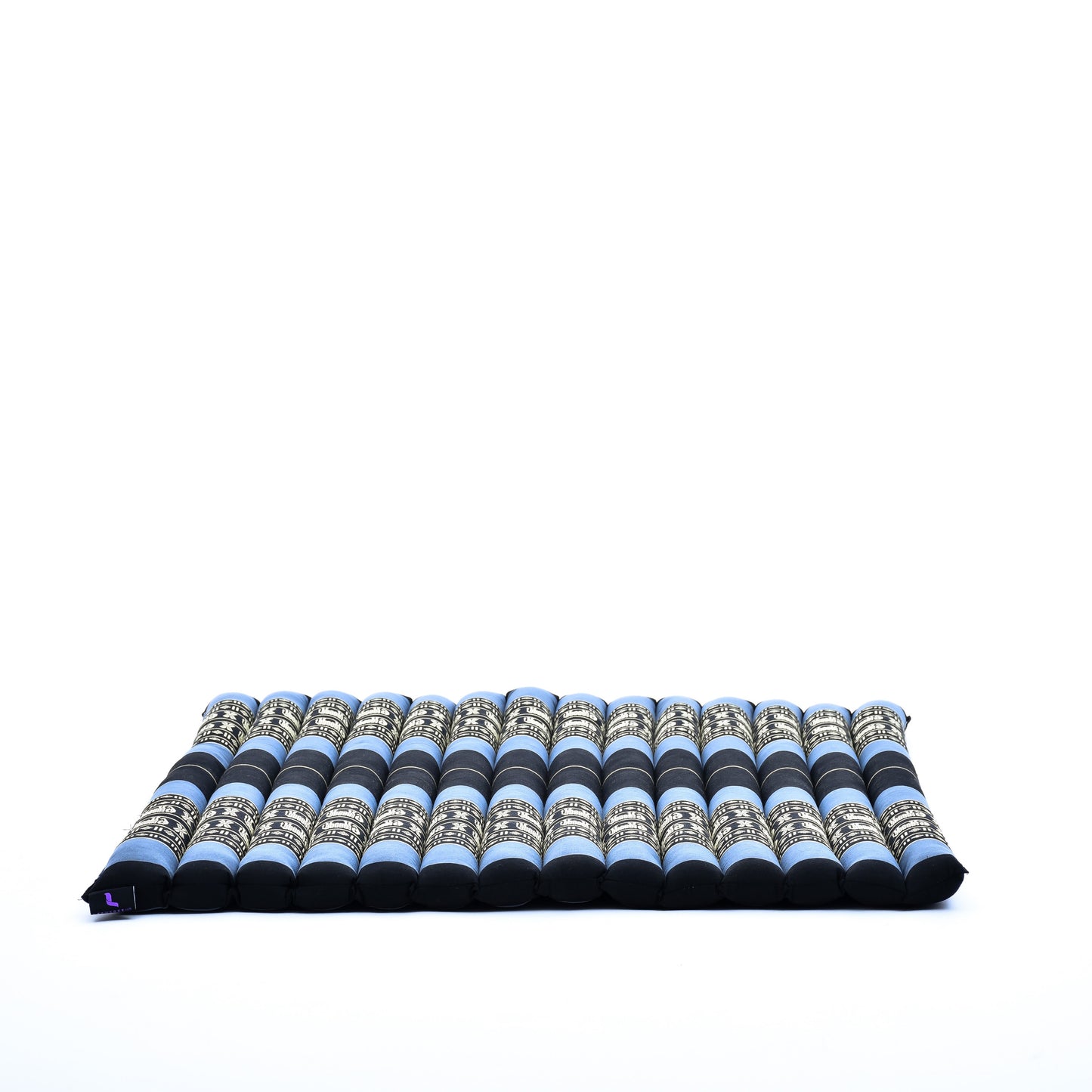 Large Kapok Zabuton Meditation Cushion – Rectangular Floor Mat with Cotton Cover, Sf15 - Blue