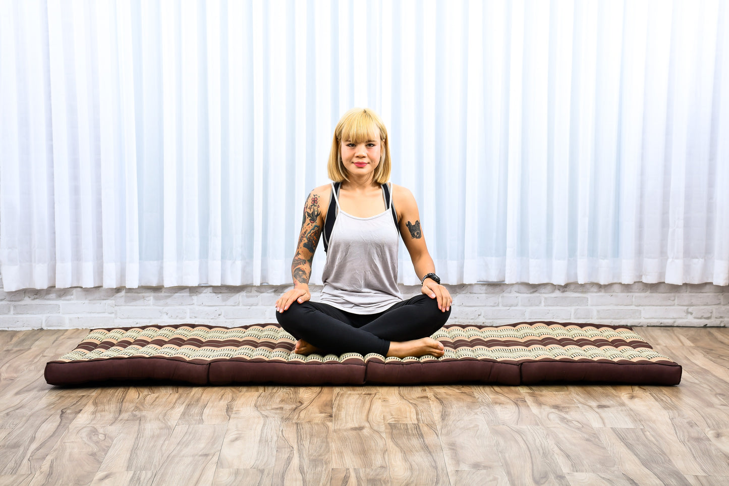 Kapok Folding Mattress – Thick Cotton Padded Guest Bed for Home, Sleeping & Mindfulness Corner, Sf10 - Brown, M: 200x70 cm