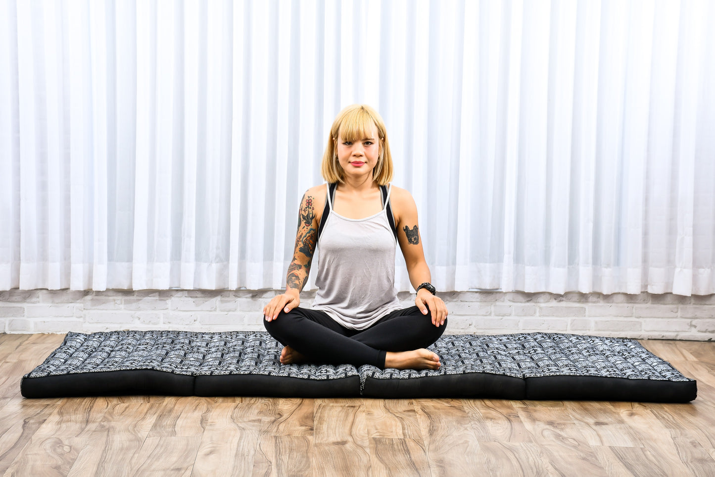 Kapok Folding Mattress – Thick Cotton Padded Guest Bed for Home, Sleeping & Mindfulness Corner, Cbt4 - Black, M: 200x70 cm