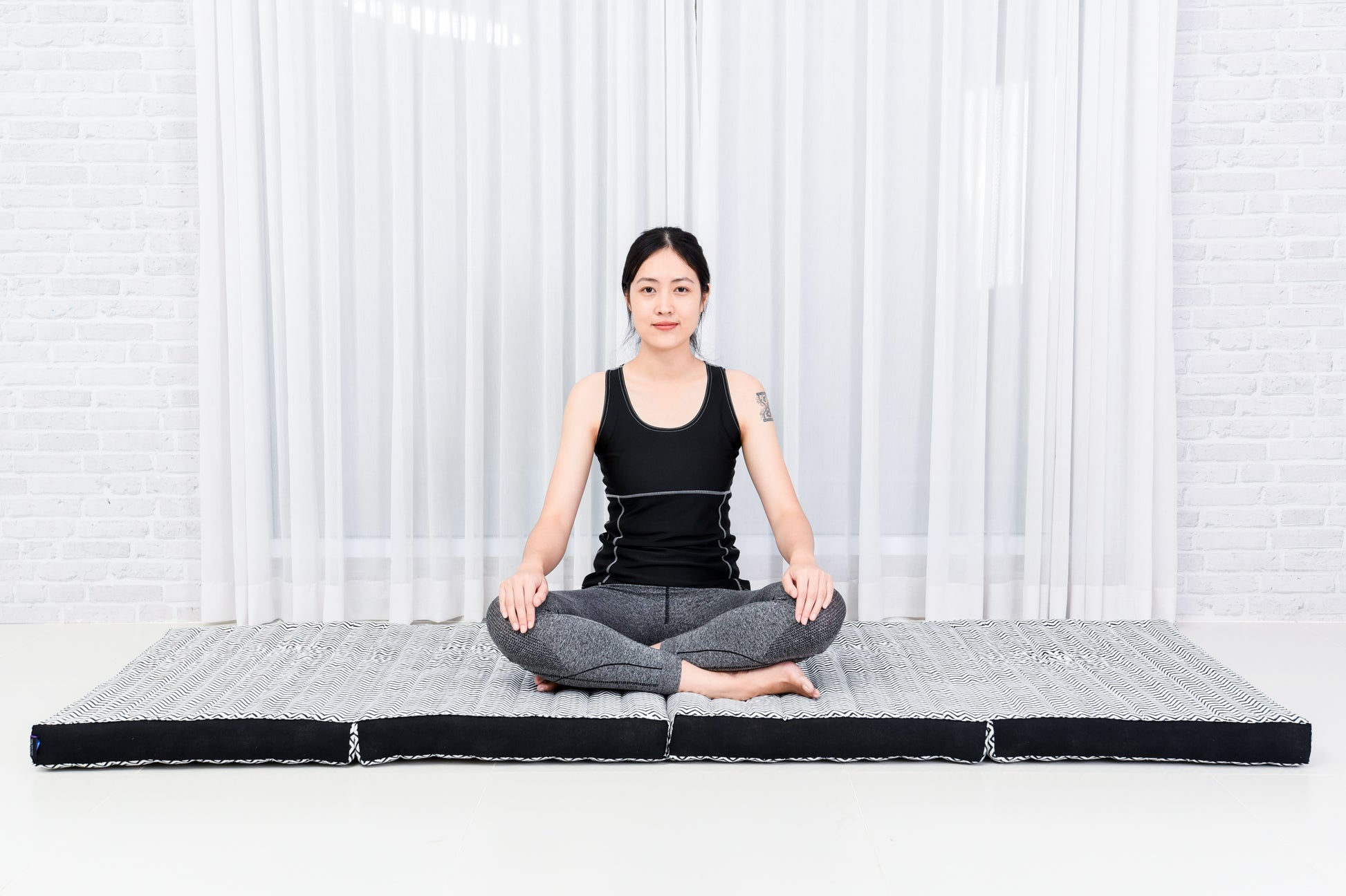 Kapok Folding Mattress – Thick Cotton Padded Guest Bed for Home, Sleeping & Mindfulness Corner, Cbt5 - Black, M: 200x70 cm