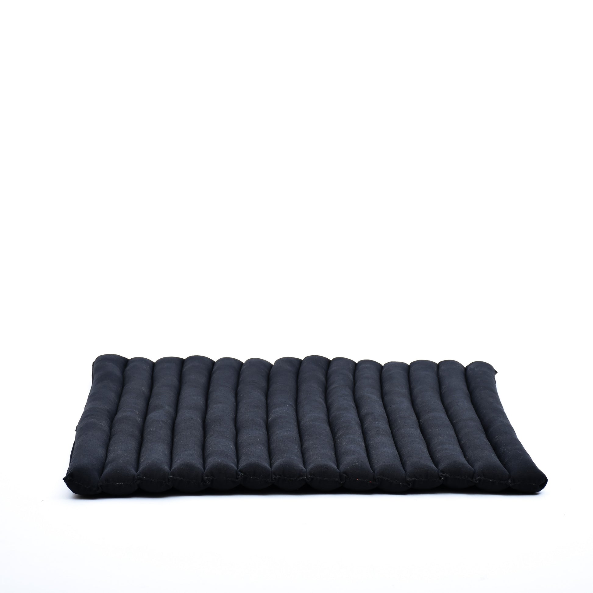 Large Kapok Zabuton Meditation Cushion – Rectangular Floor Mat with Cotton Cover, Cl02 - Black