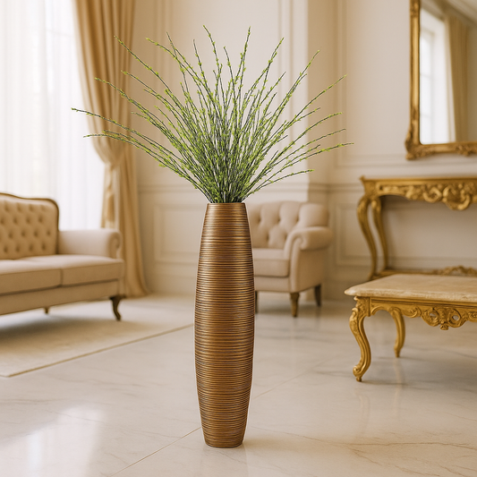 Large Mango Wood Floor Vase – Handcrafted Decorative Highlight from Thailand, 85 cm
